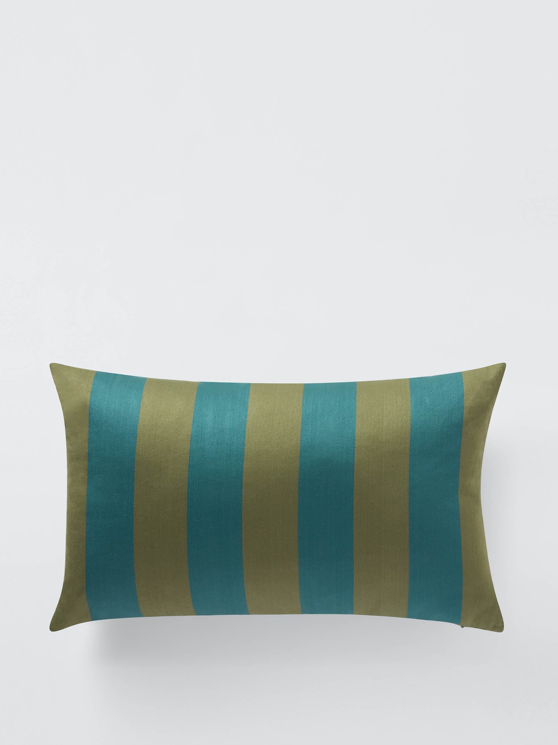 Satin stripe cushion, olive