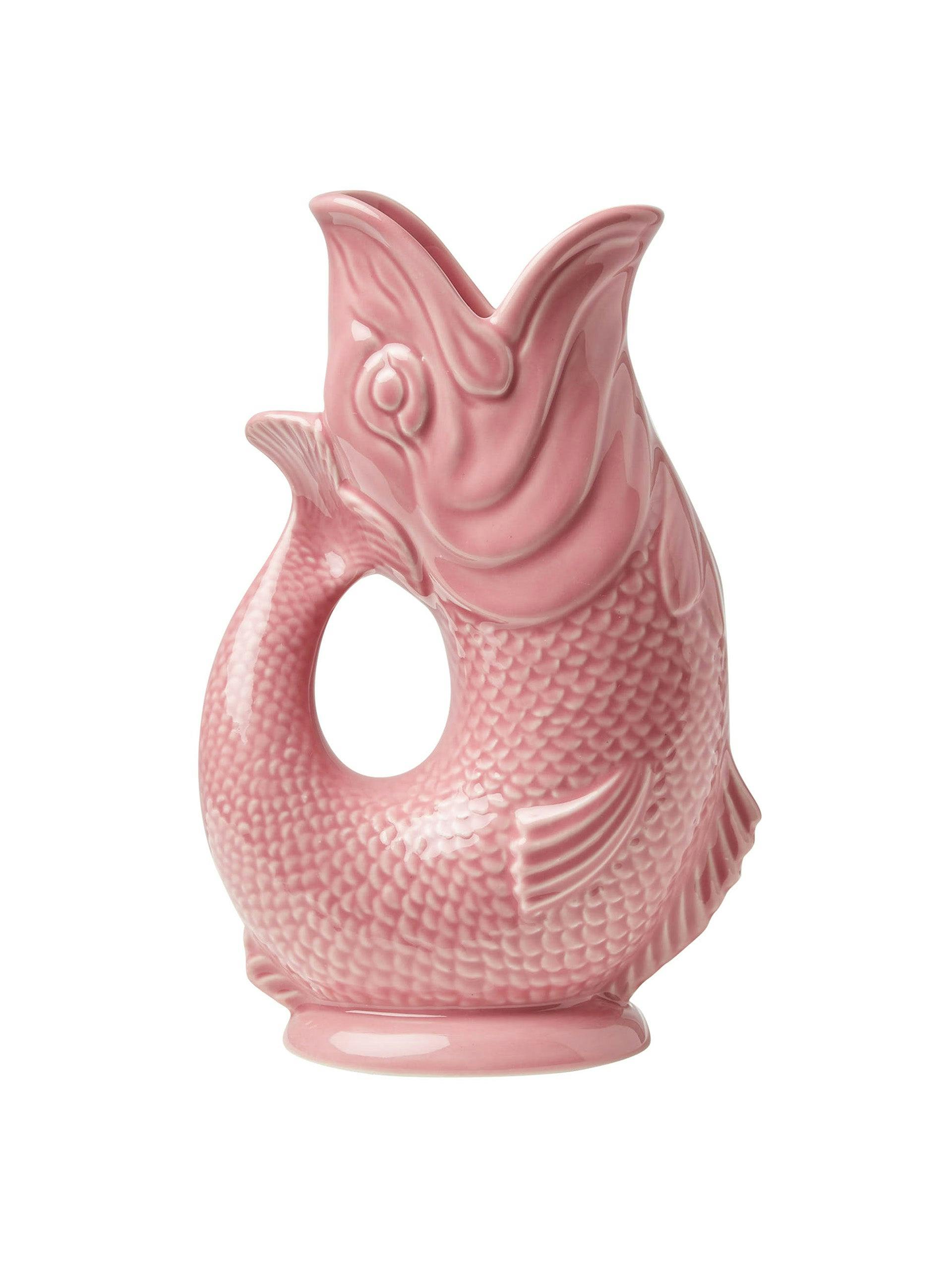 Pink ceramic large gluggle jug