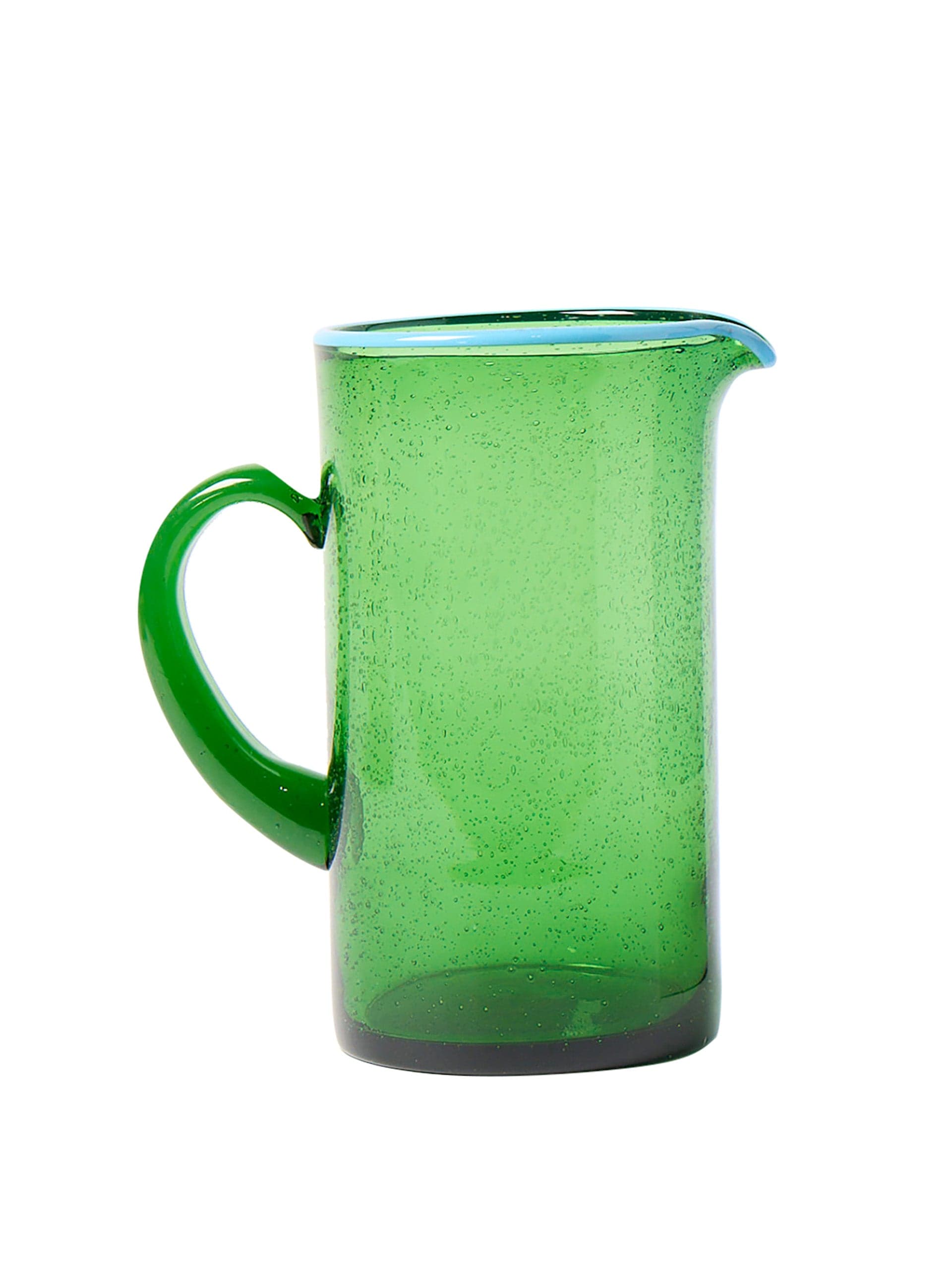 Akira green bubble glass jug