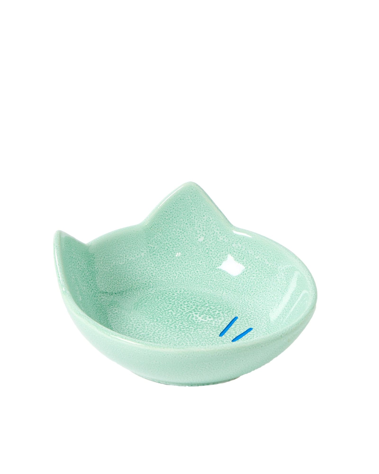 Kailani green ceramic cat pet bowl