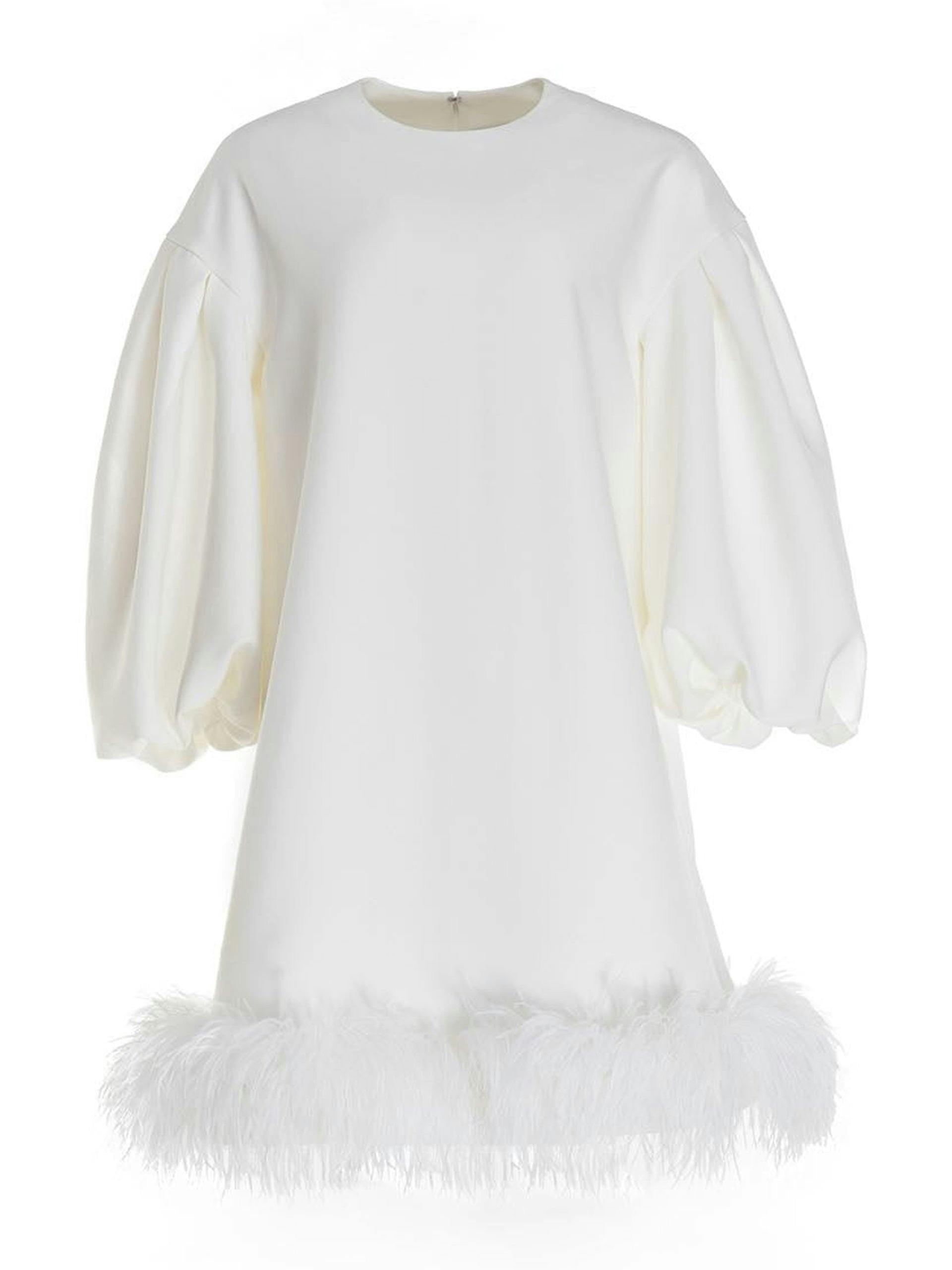 Poppy white crepe dress