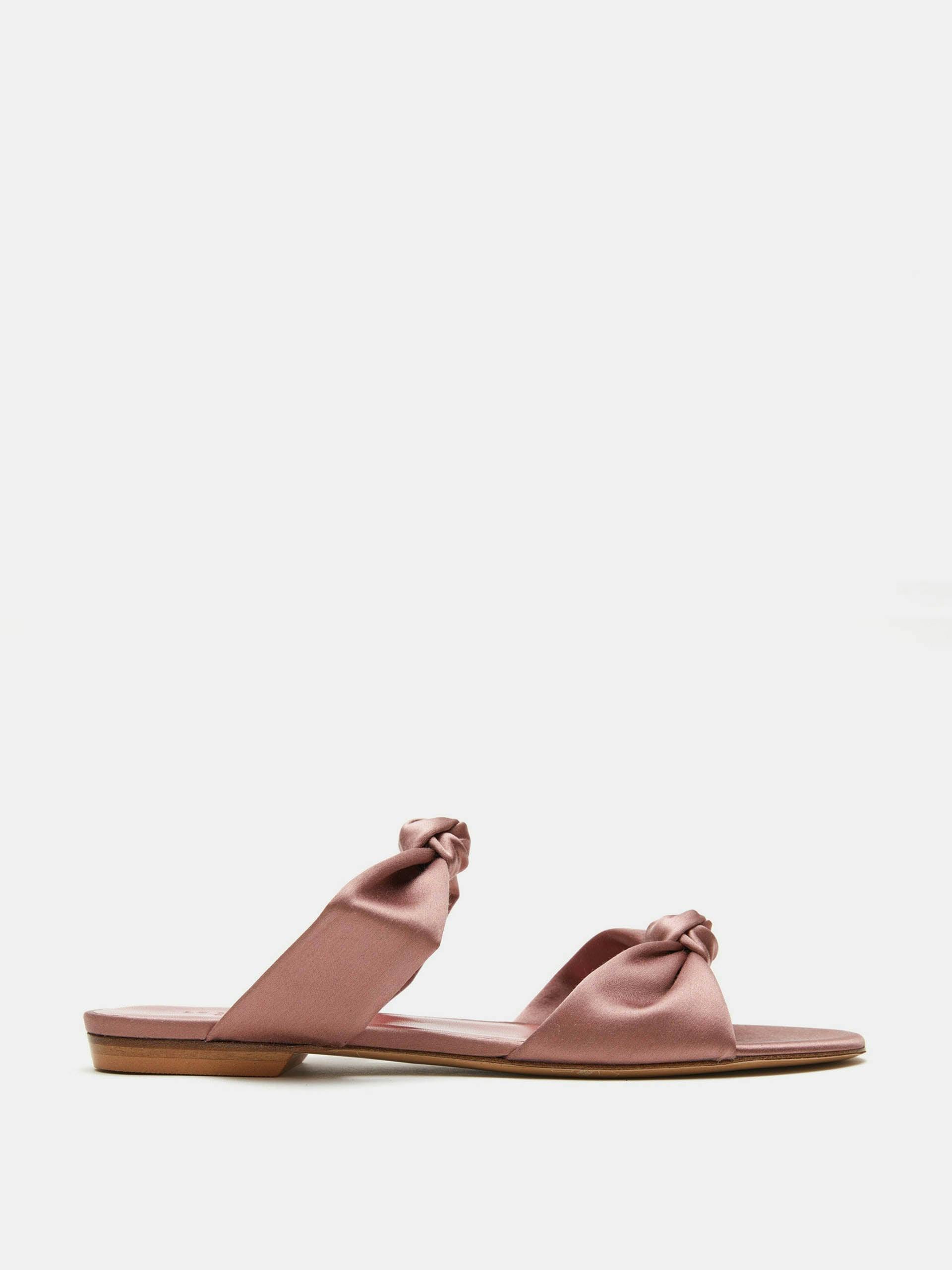 Rose satin knot flat sandal