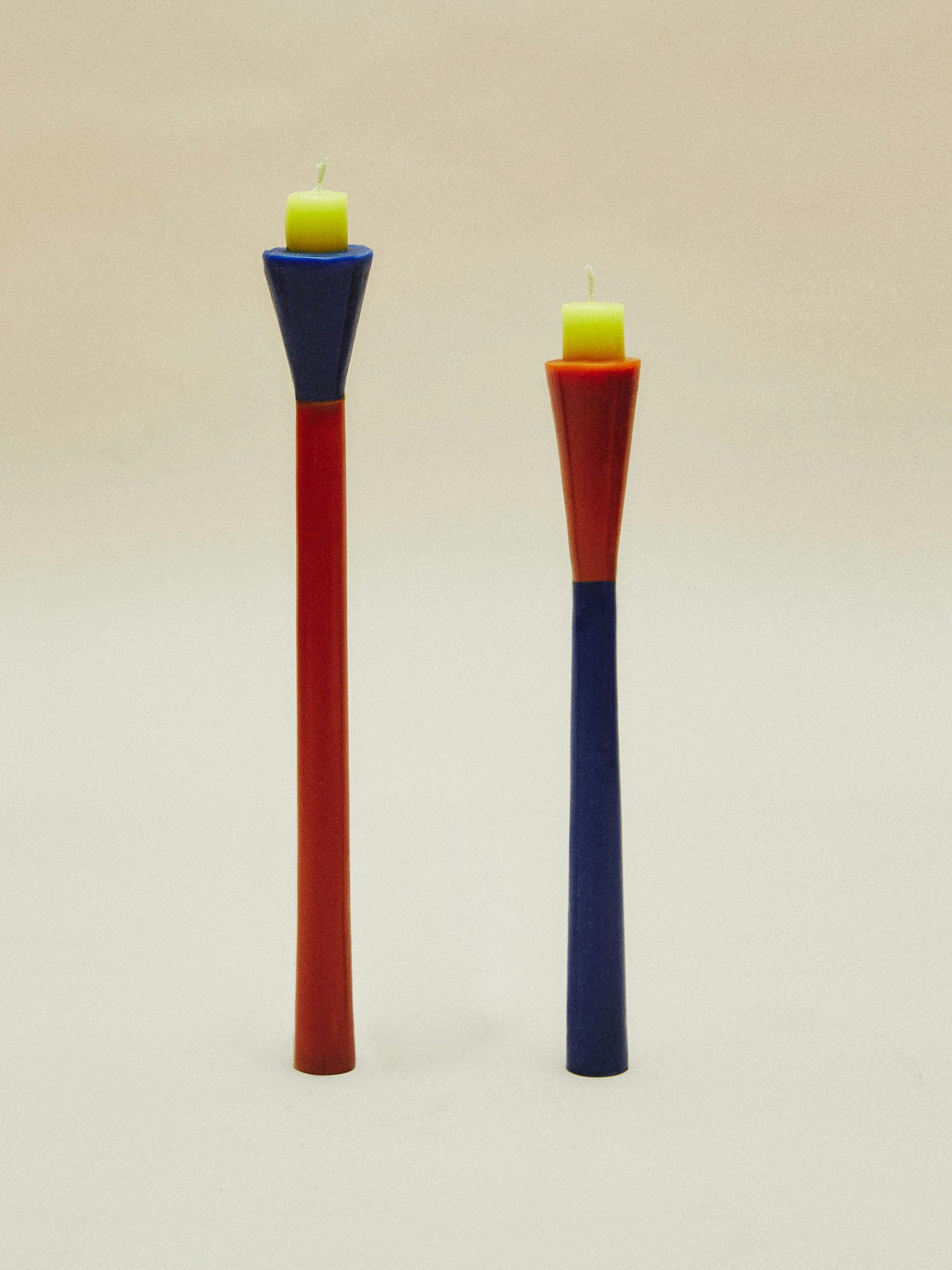 Pack of abstract coloured candles (pack of 2)
