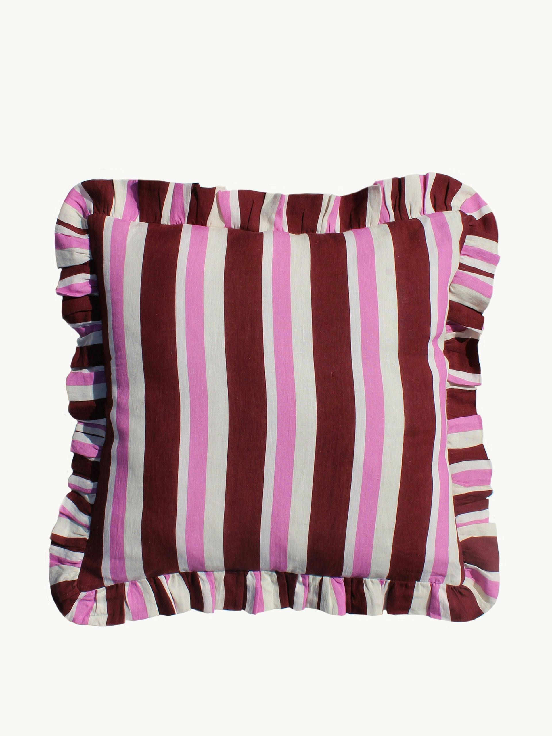 Burgundy and cerise large cushion cover