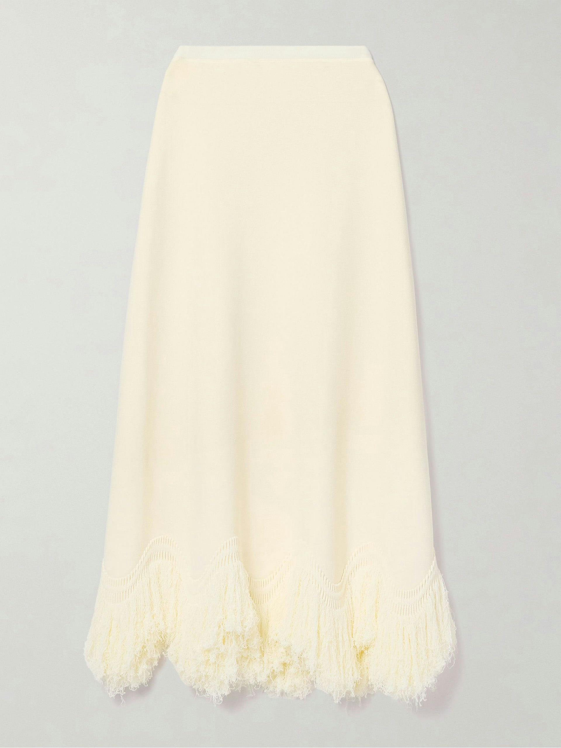 Paulina fringed knitted maxi skirt