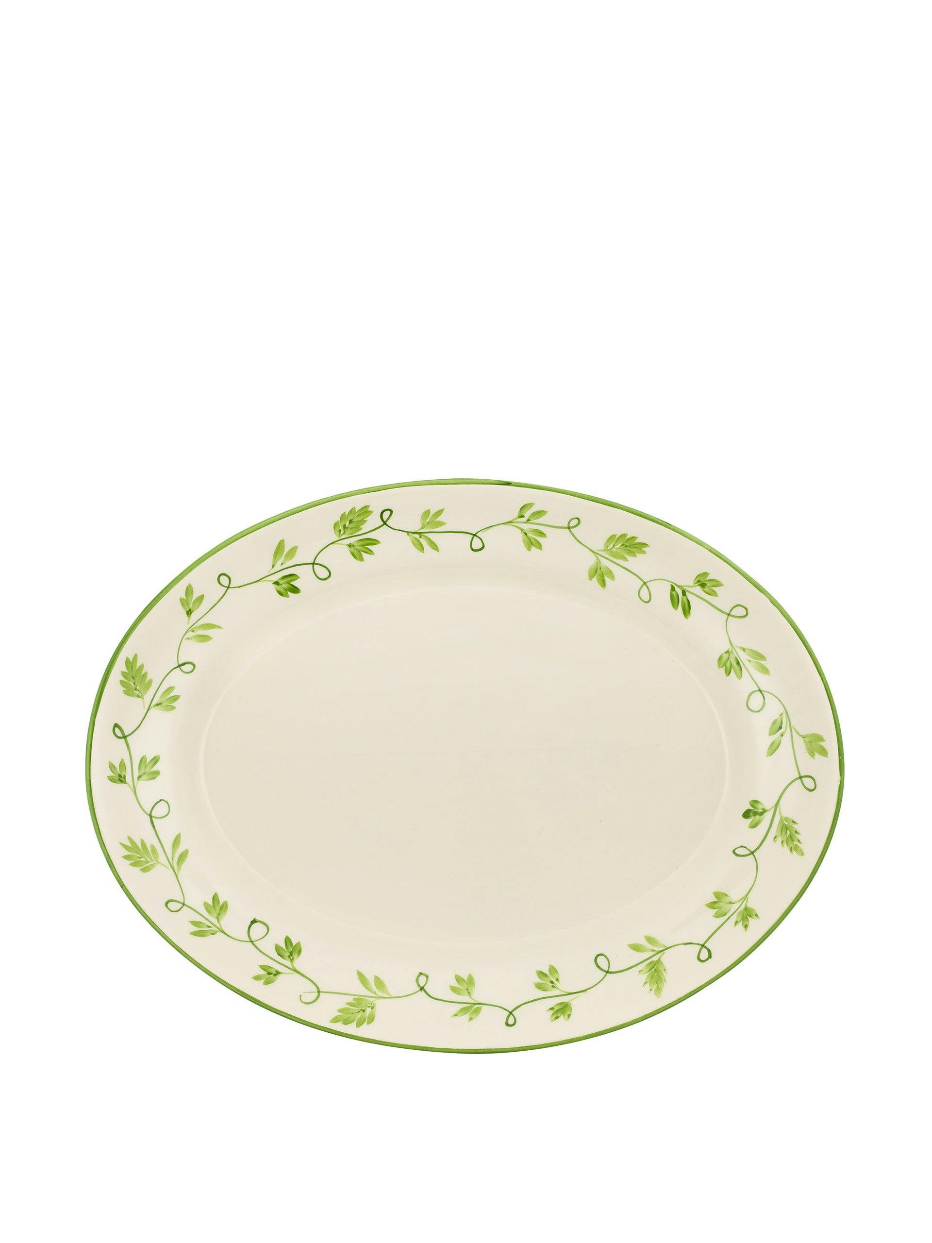 Green Ava oval platter