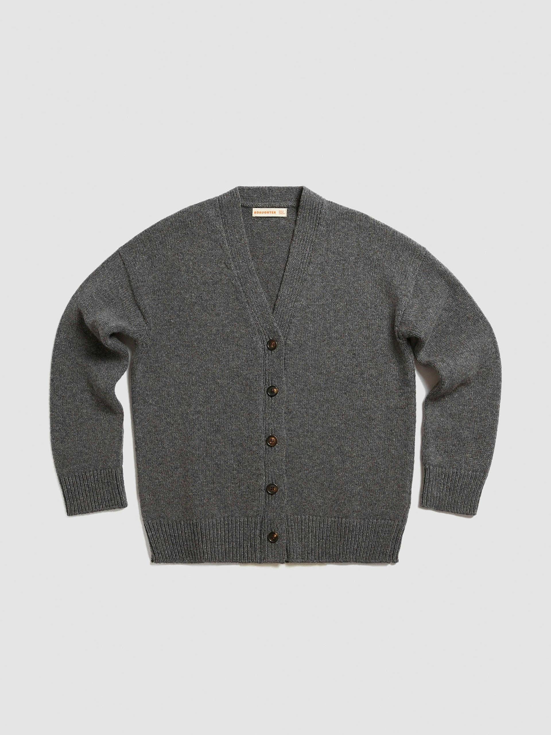 Derby grey Geelong wool Maura v-neck cardigan