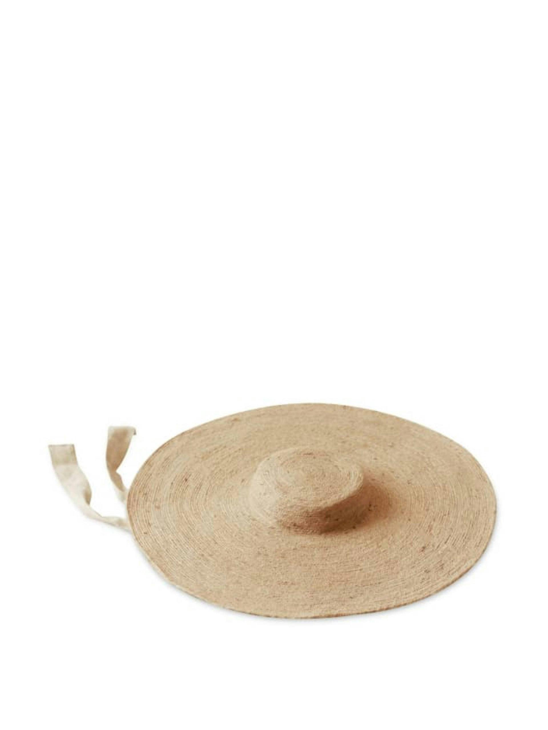 Lola wide brim jute straw hat in natural beige