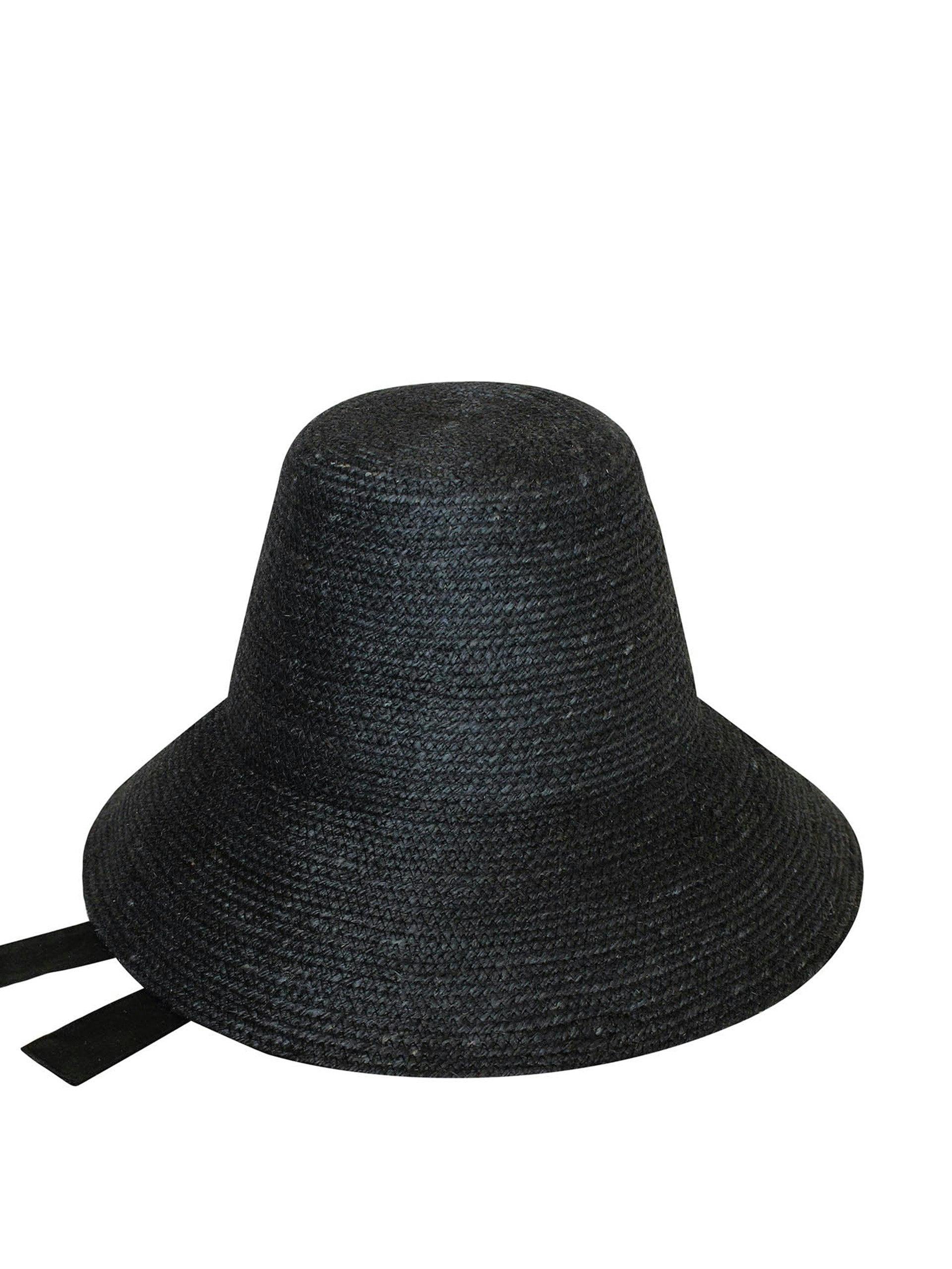Meg jute straw hat in black