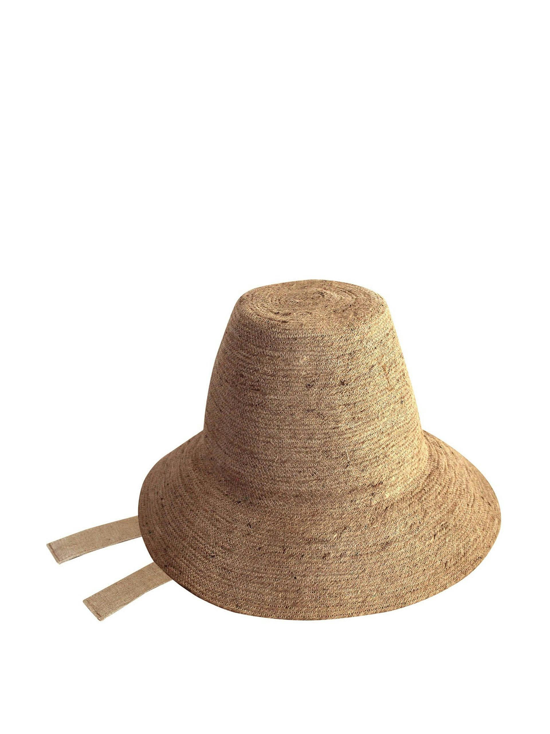 Meg jute straw hat in nude beige