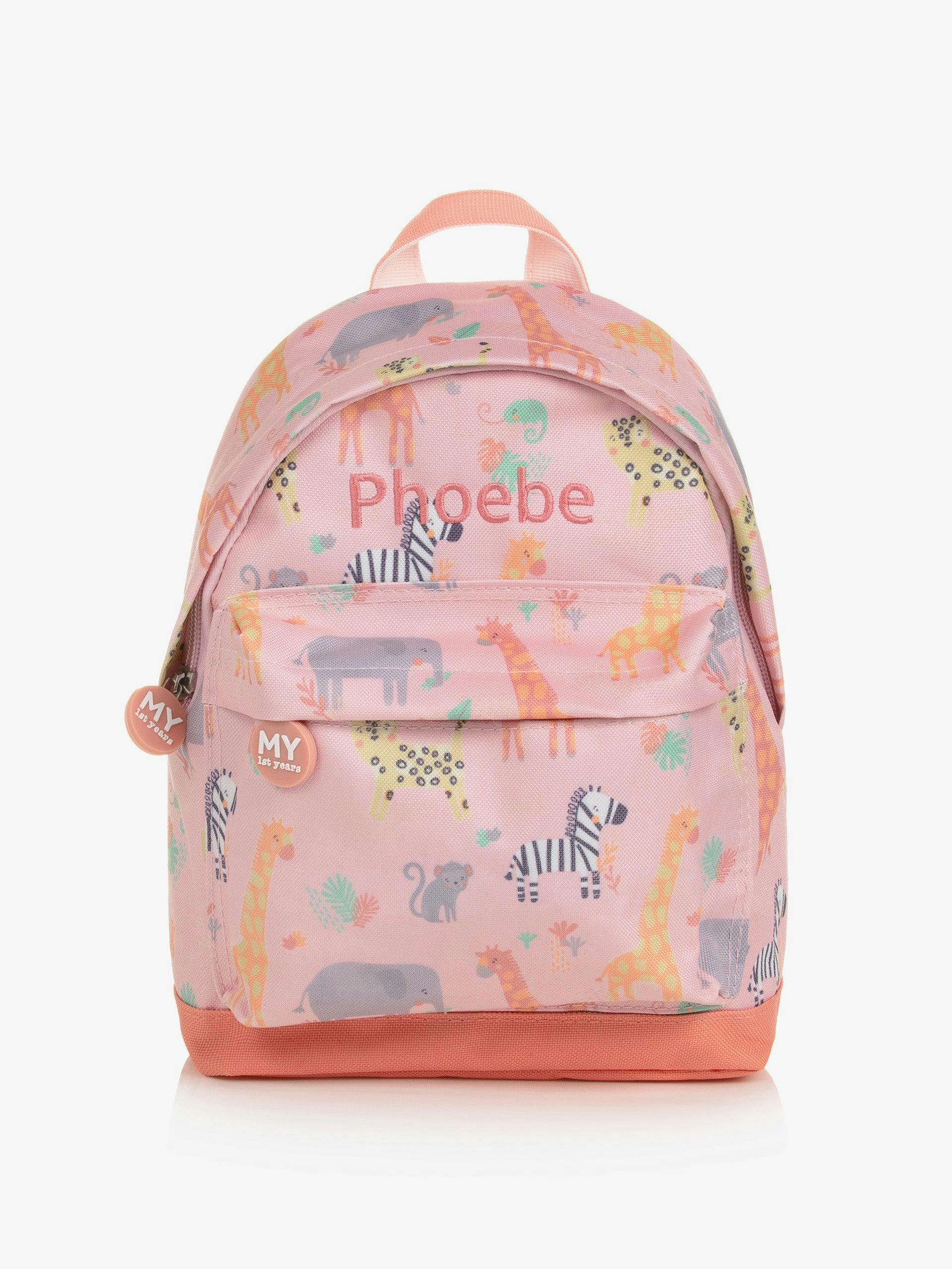 Pink personalised backpack