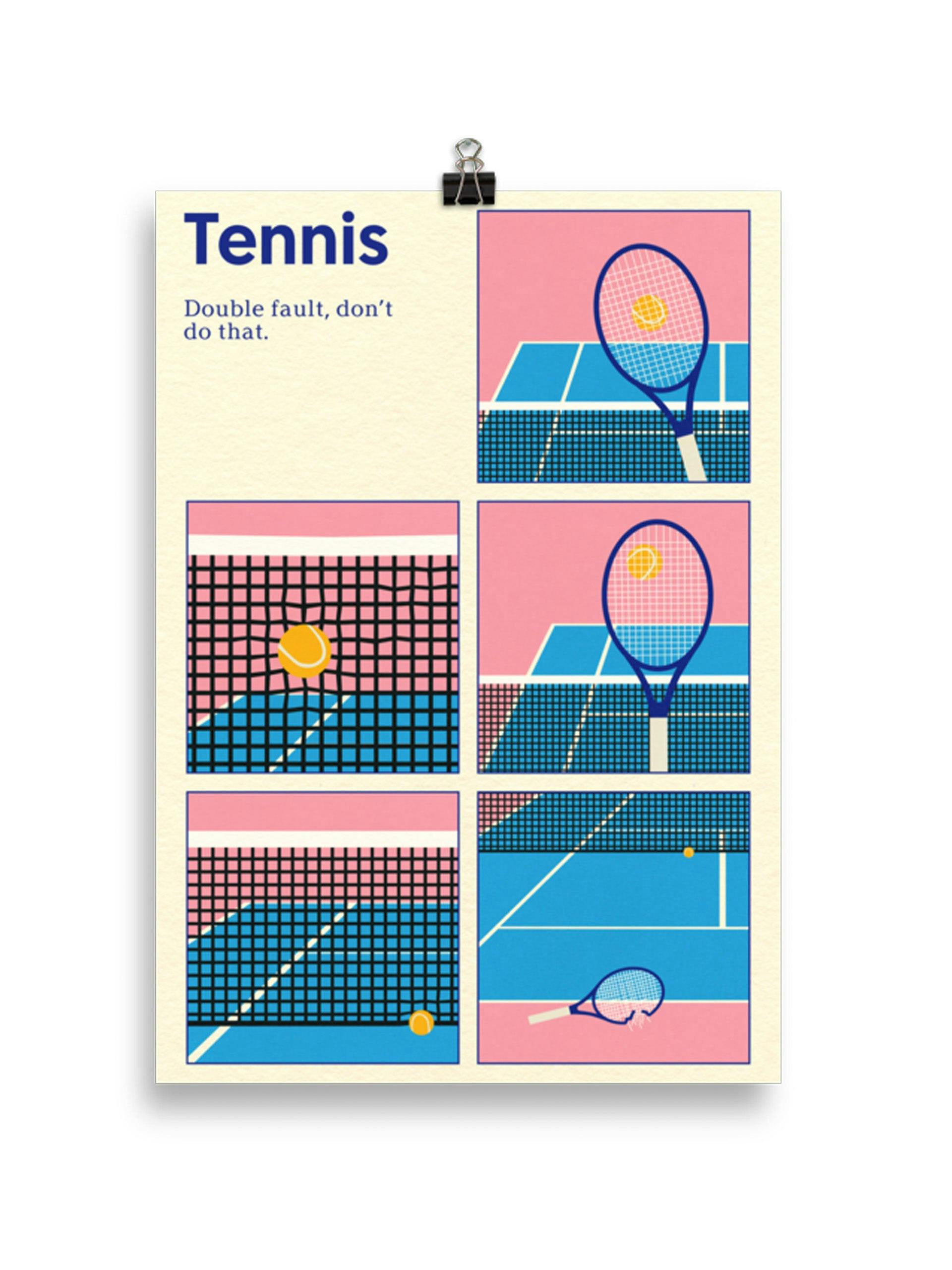 Tenis Double Fault’ poster by Rosi Feist