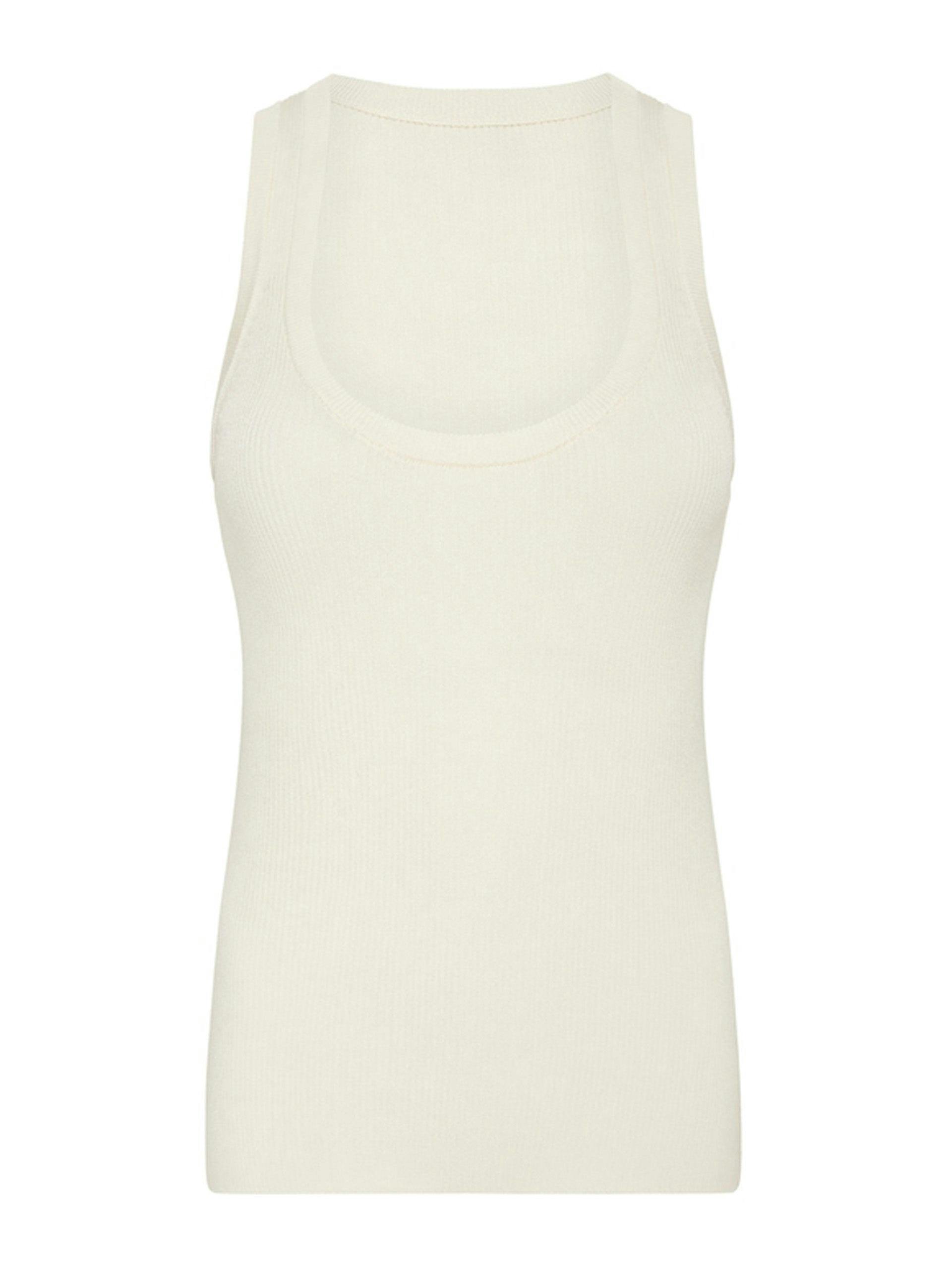 Ecru ribbed tank top