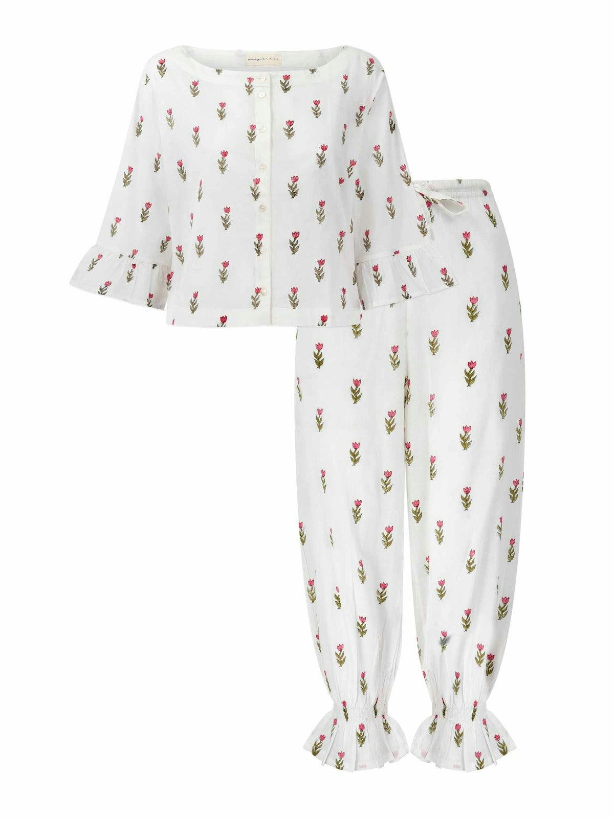 Pink sprig Clown pyjama set