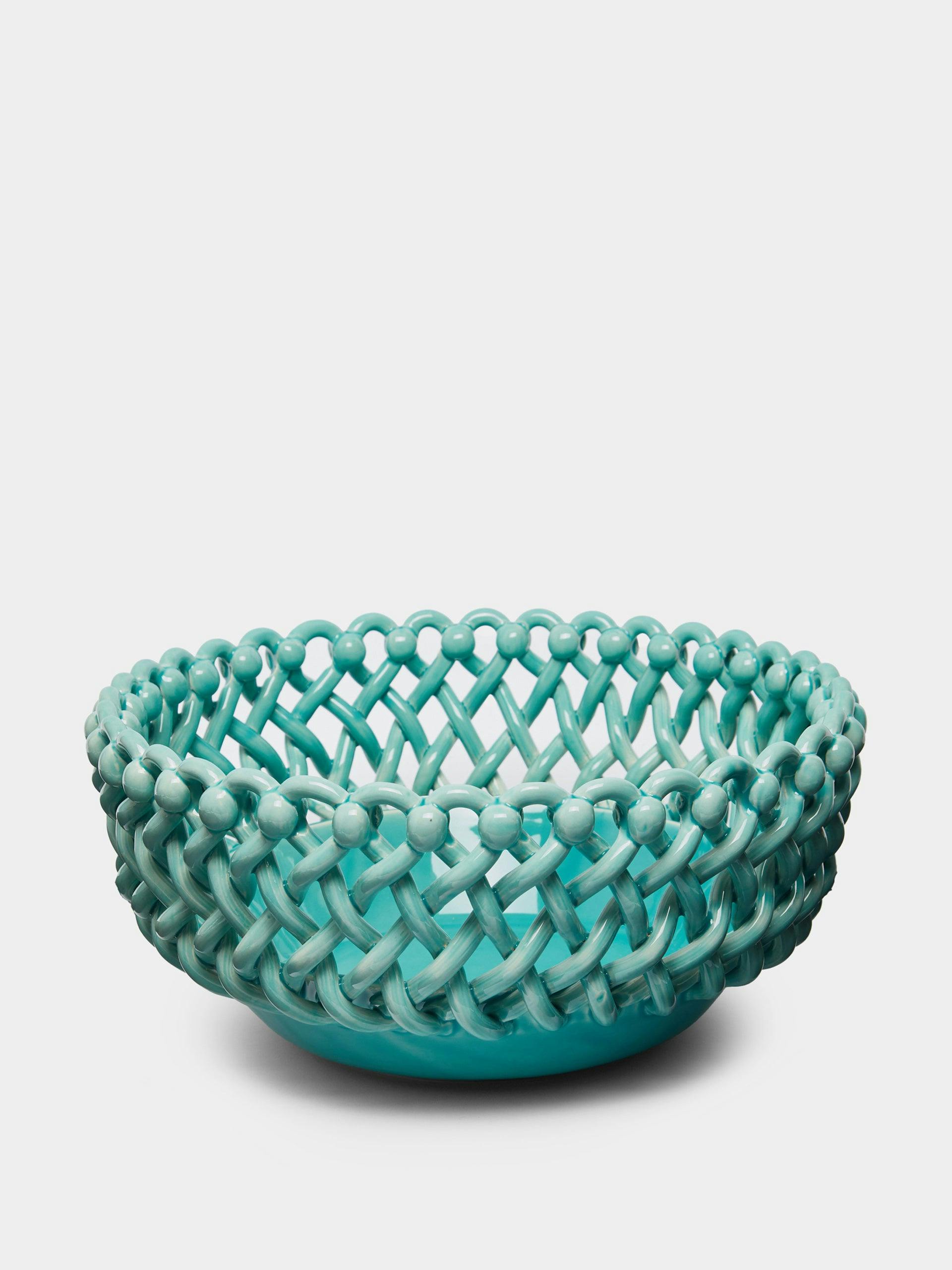 Blue braided serving bowl