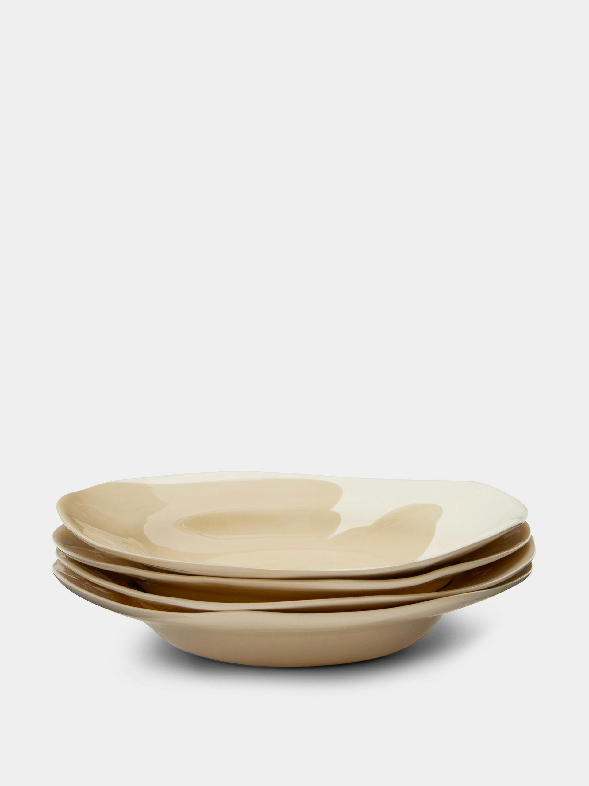 Hand-glazed porcelain pasta plates (set of 4)