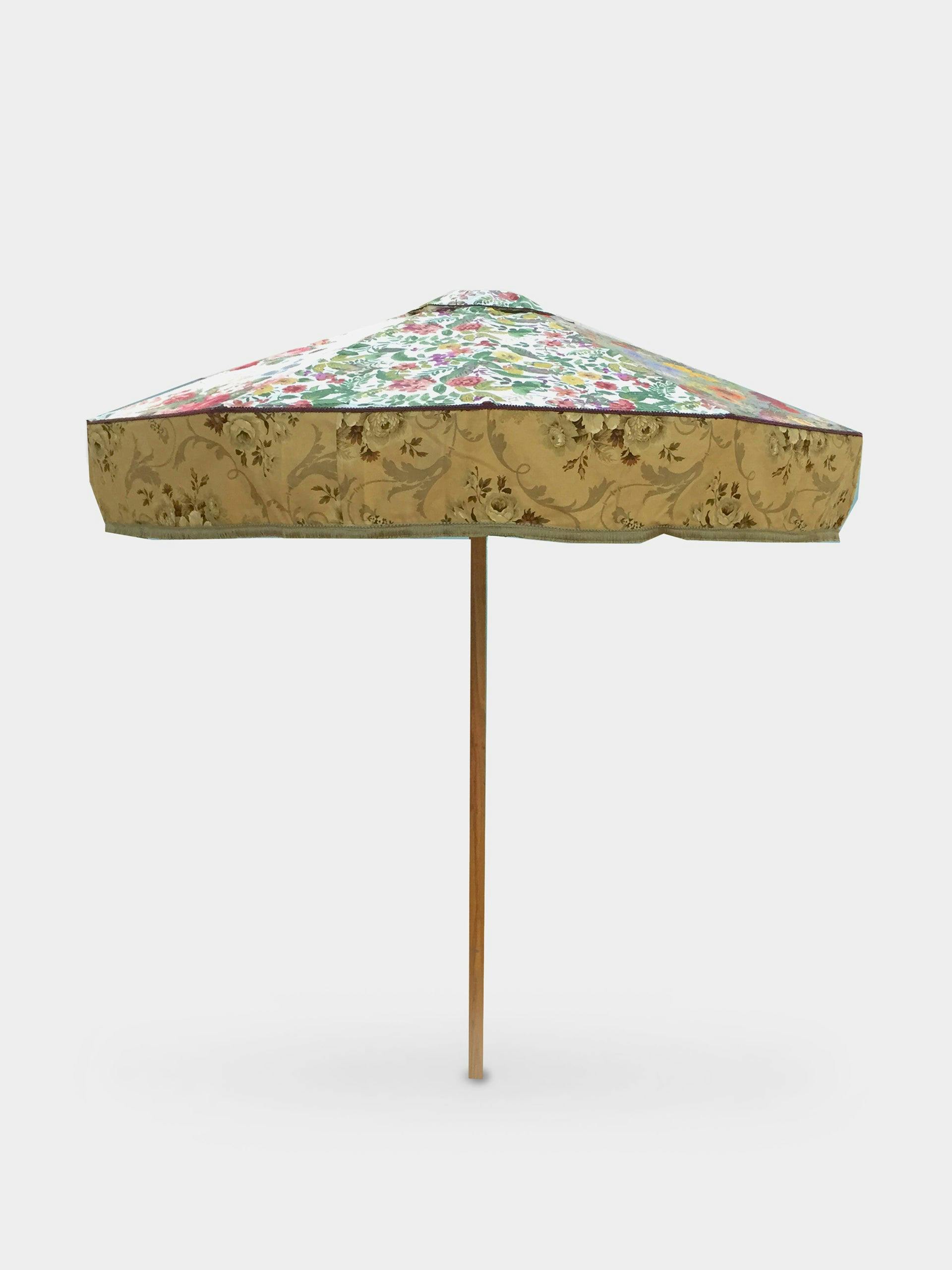 Vintage floral print cotton parasol