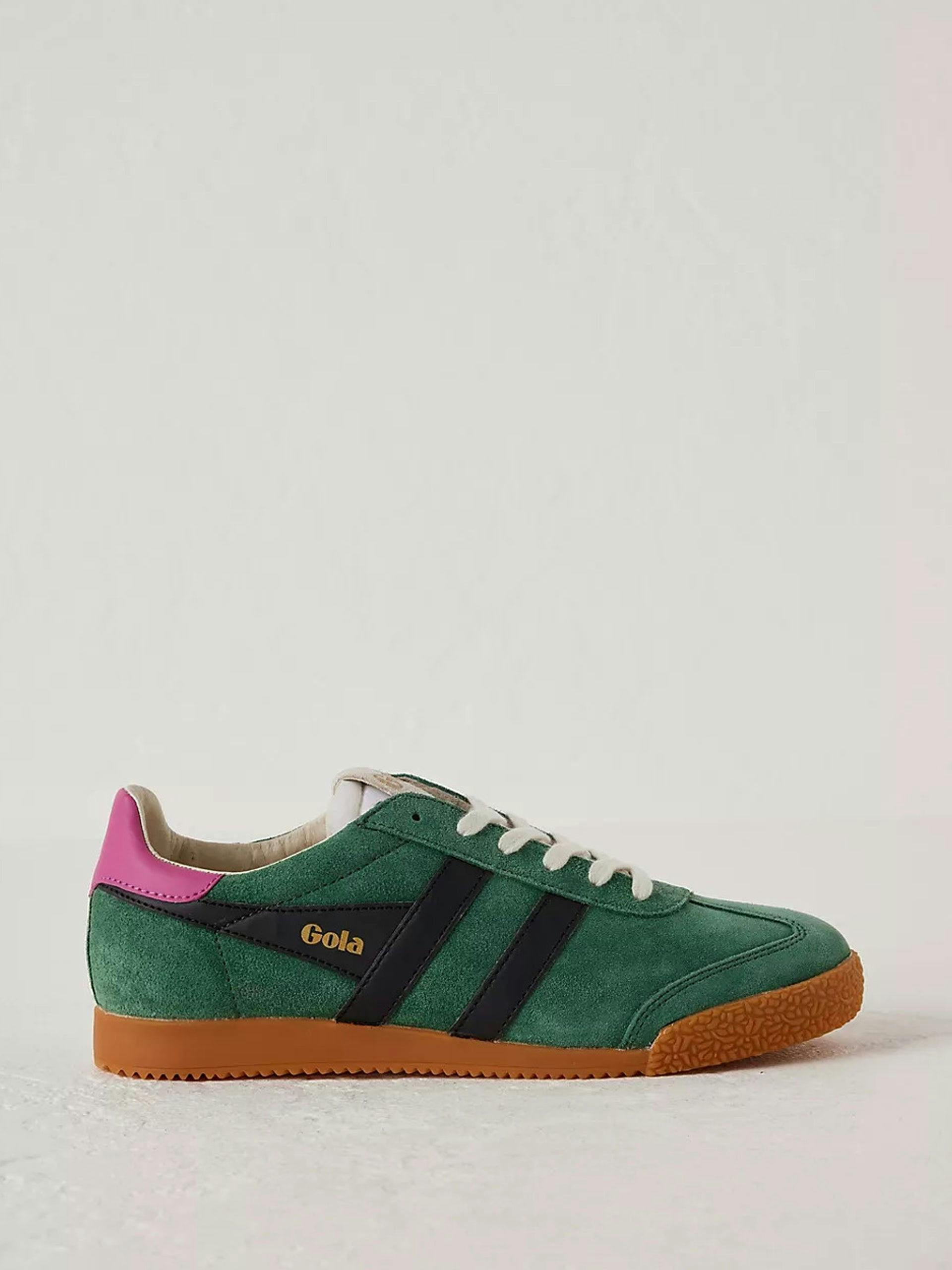 Green suede trainers