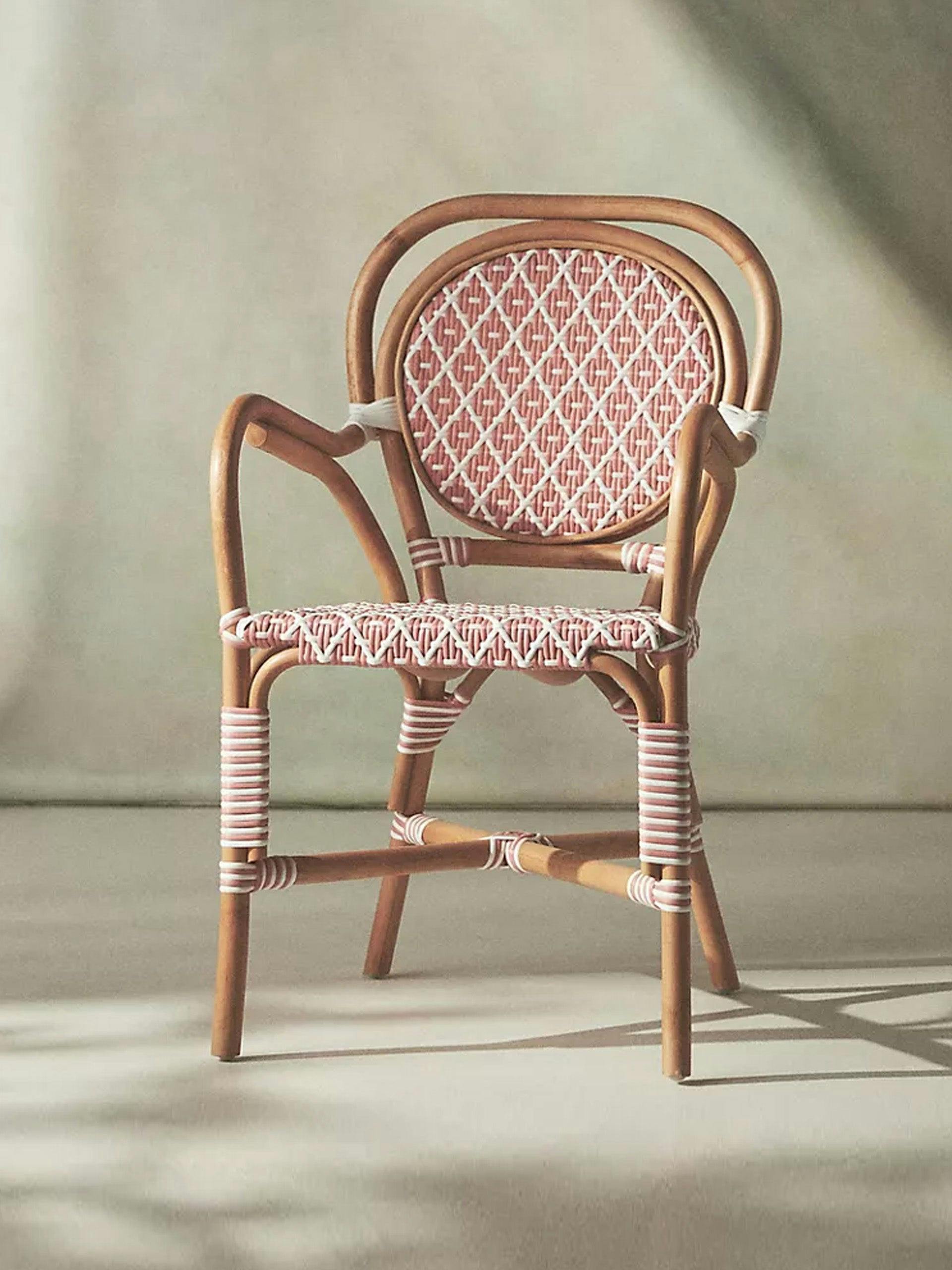 Pink rattan chair