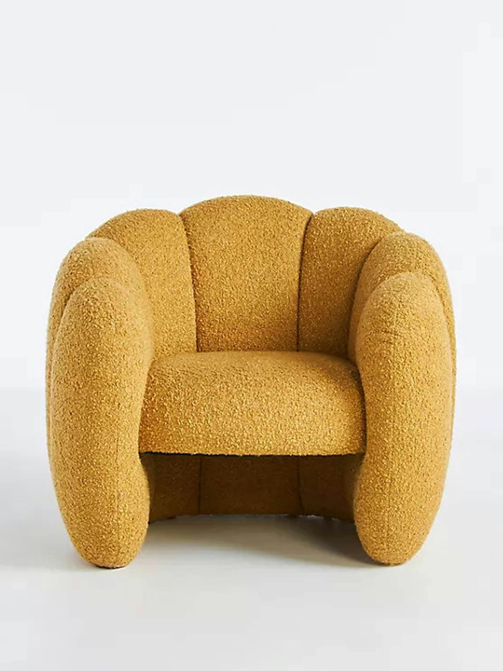 Yellow boucle chair