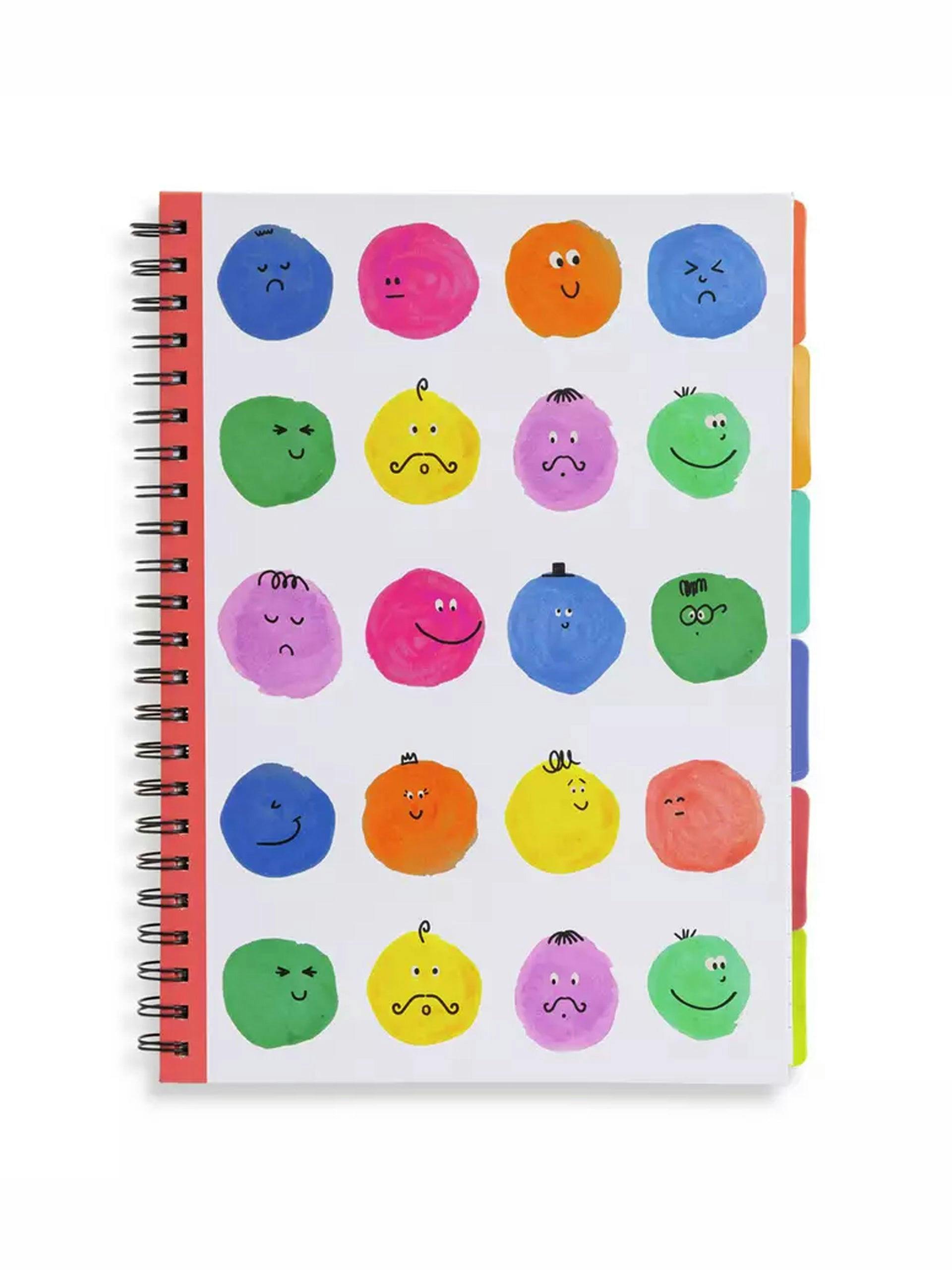 Notebook with highlighter faces