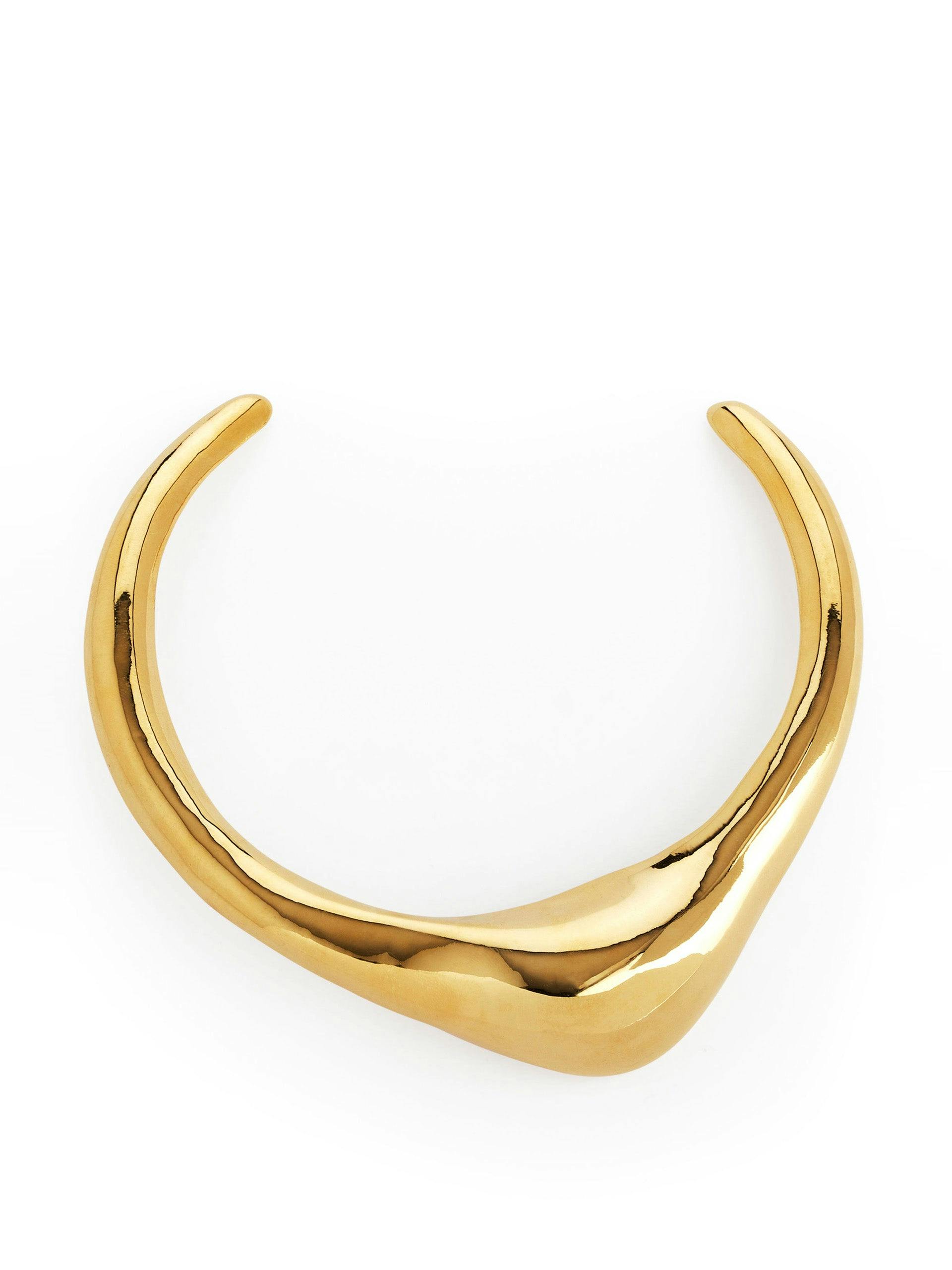 Sculptural gold-plated neck cuff