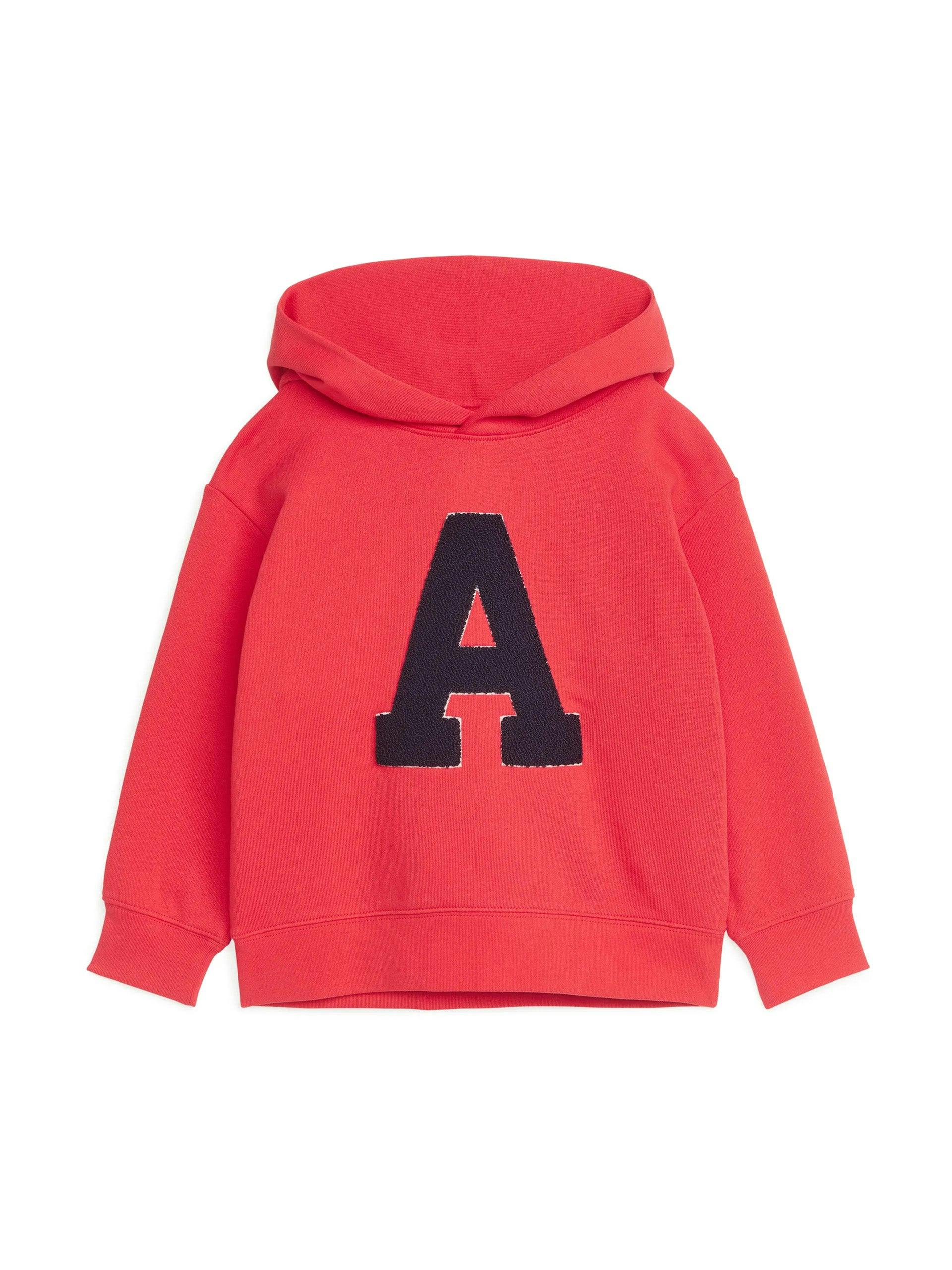 Red varsity hoodie