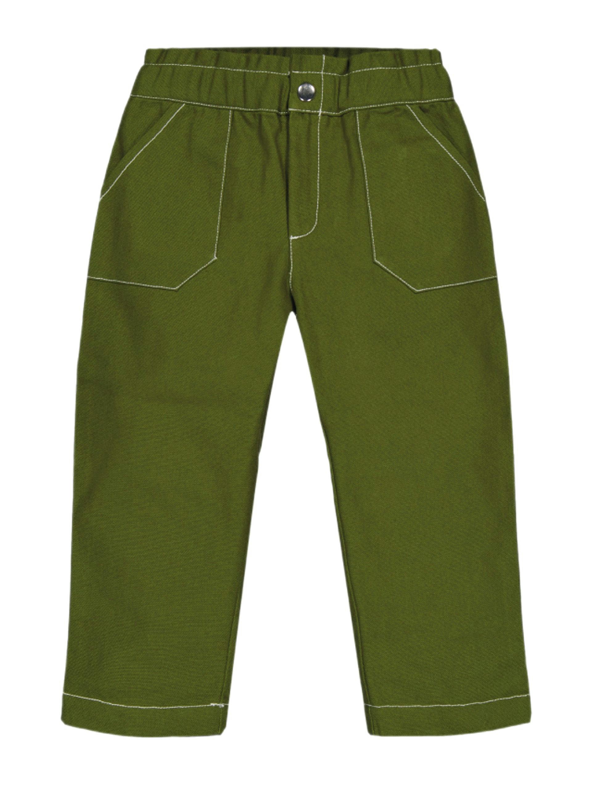 Denim trousers in Dark Basil Green