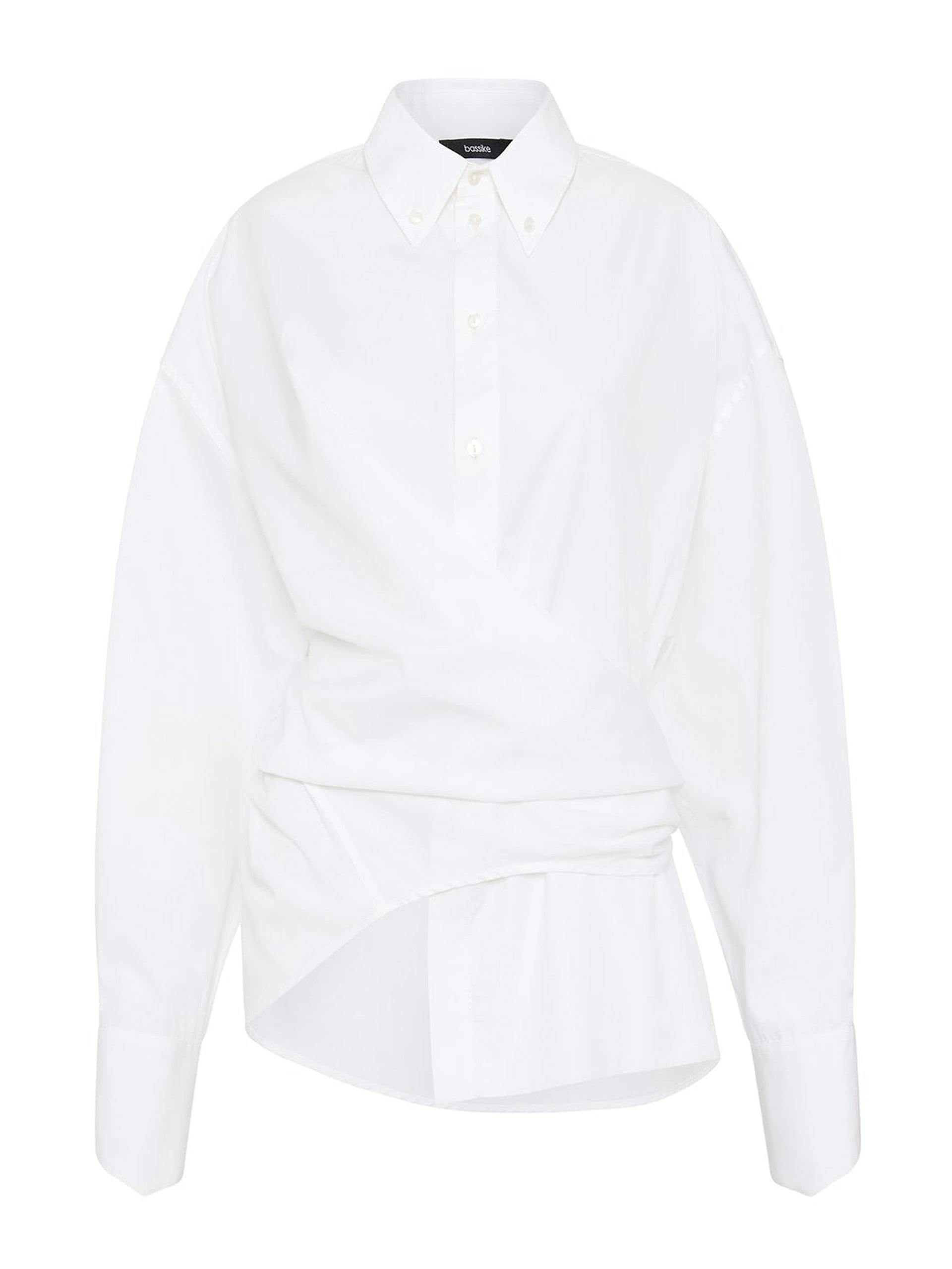 White parachute cotton wrap shirt