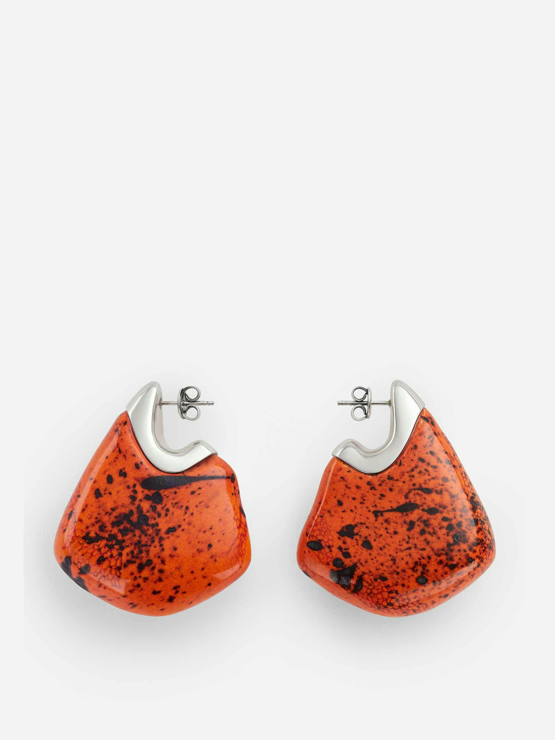 Large Fin ceramic earrings