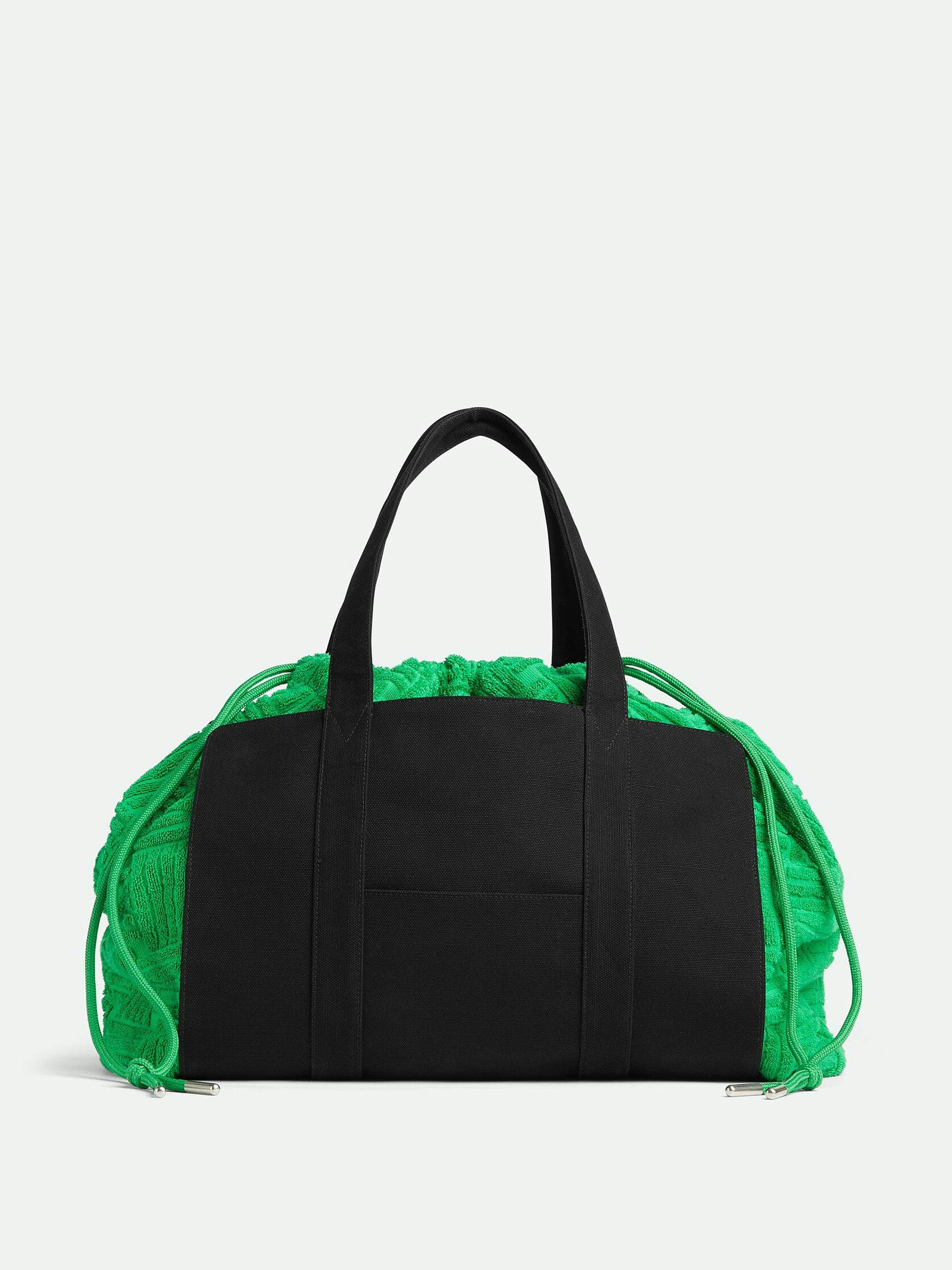 Jacquard towelling carryall tote bag