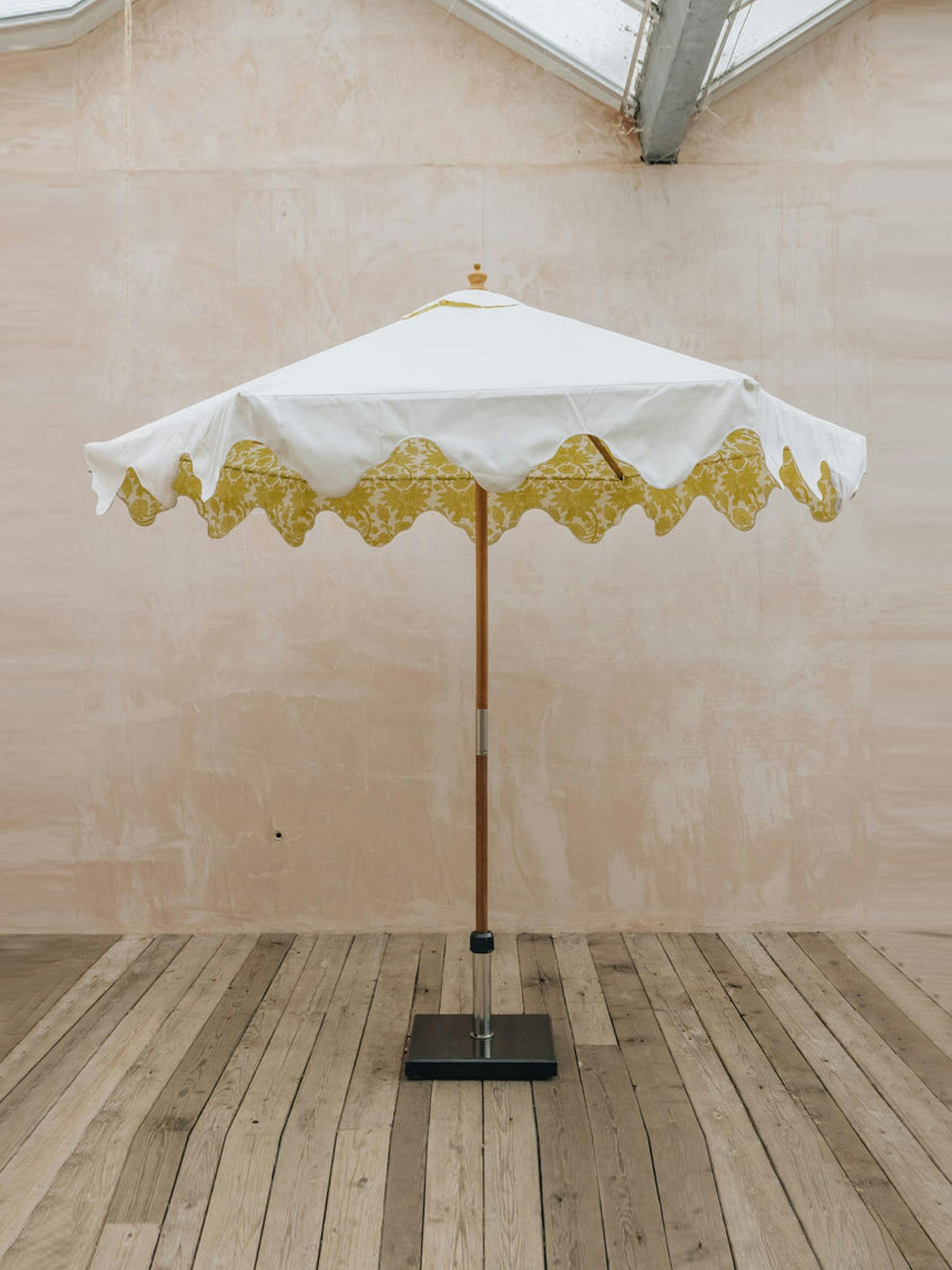 White and yellow parasol