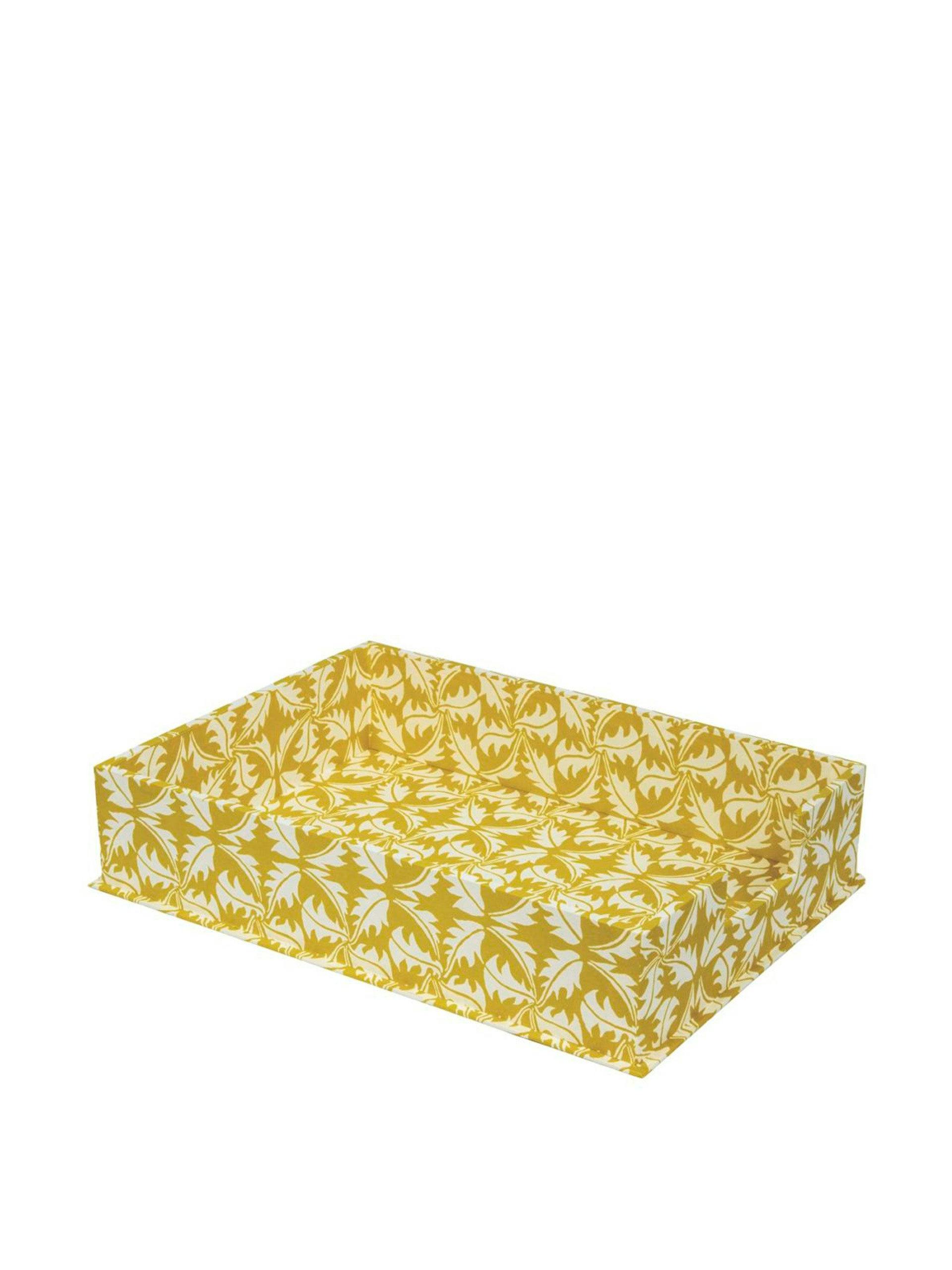 Yellow patterned letter tray
