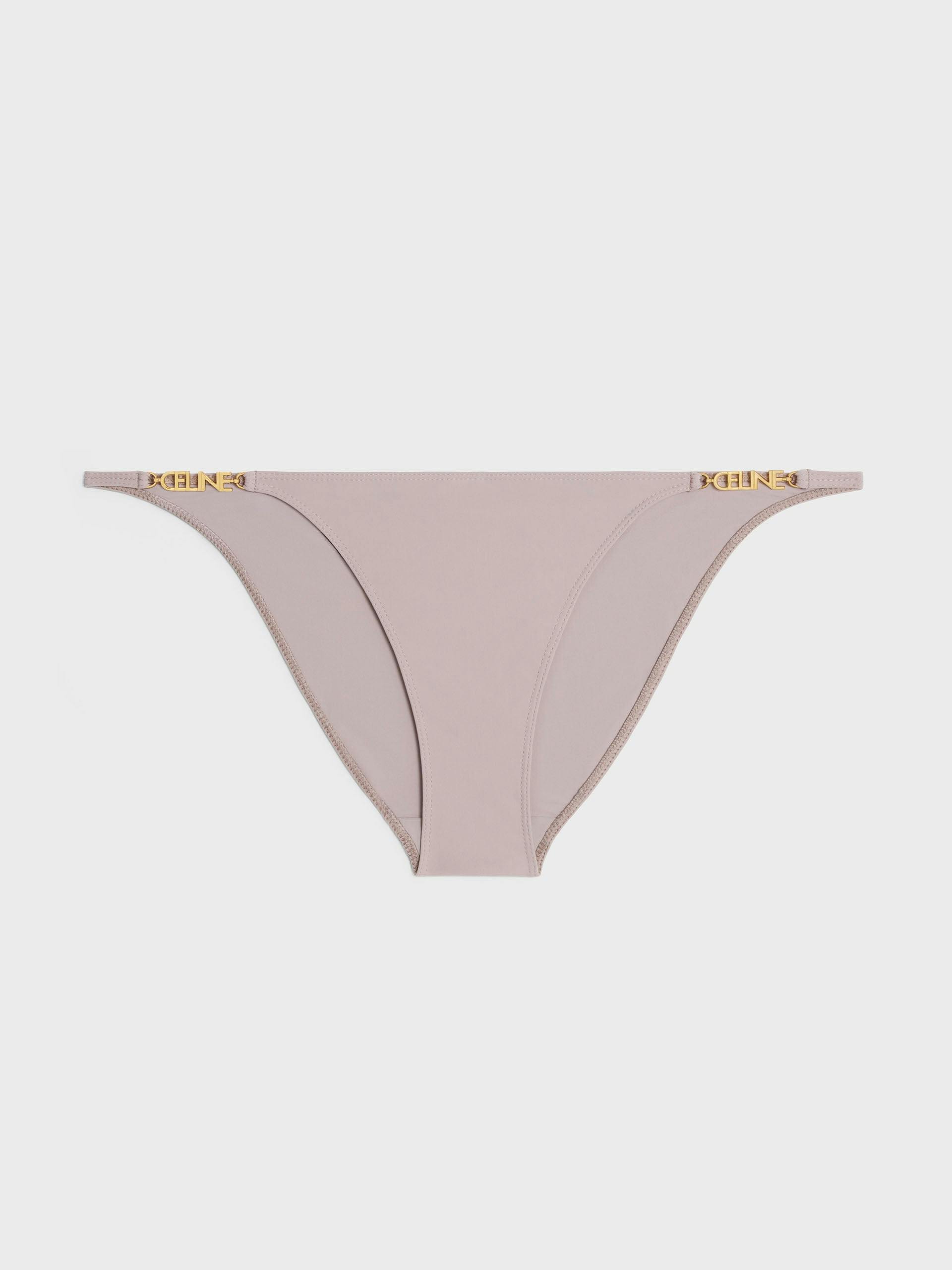 Matte jersey bikini bottoms with logo embellishment