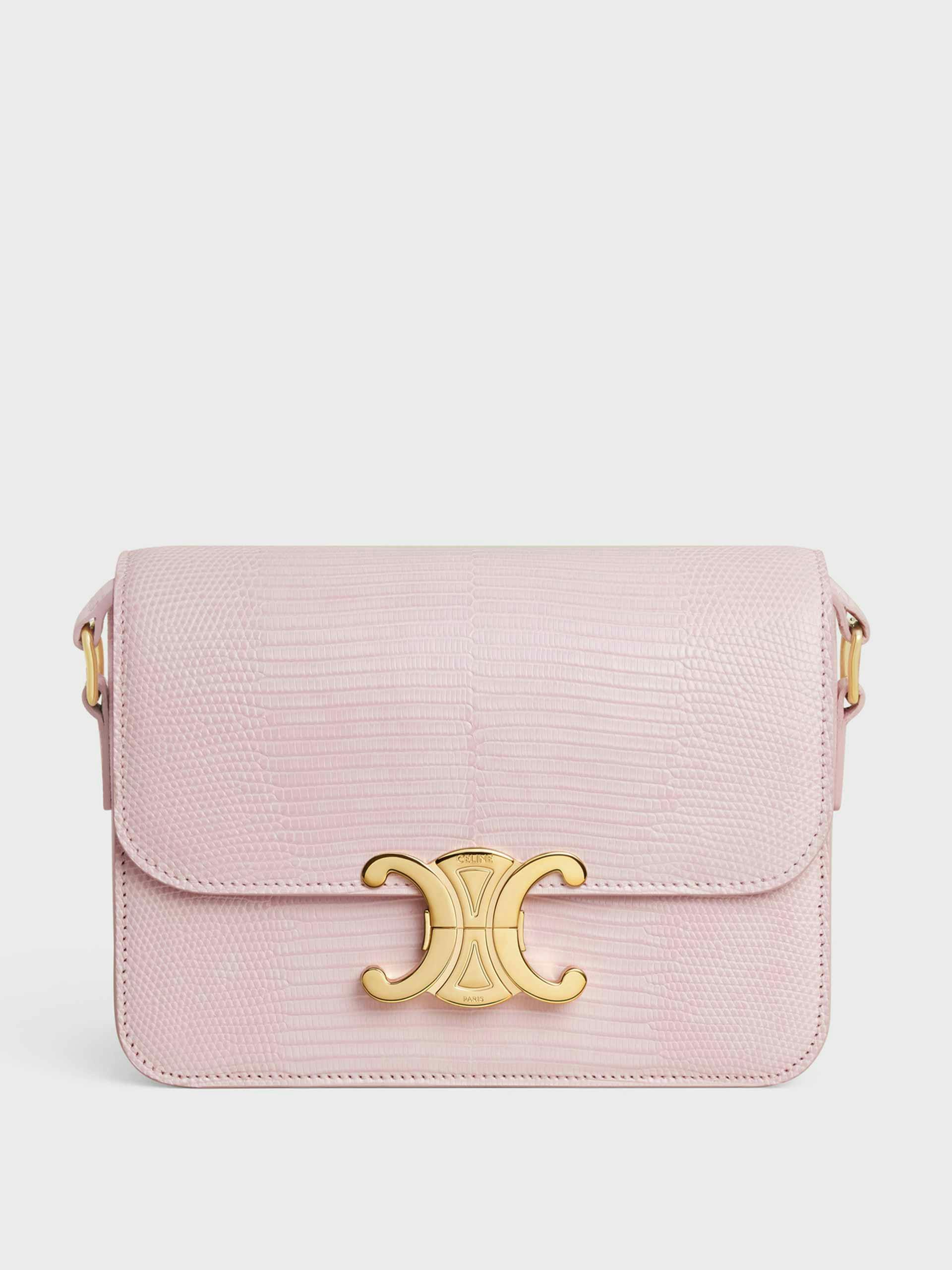 Teen triomphe bag in lizard pastel pink