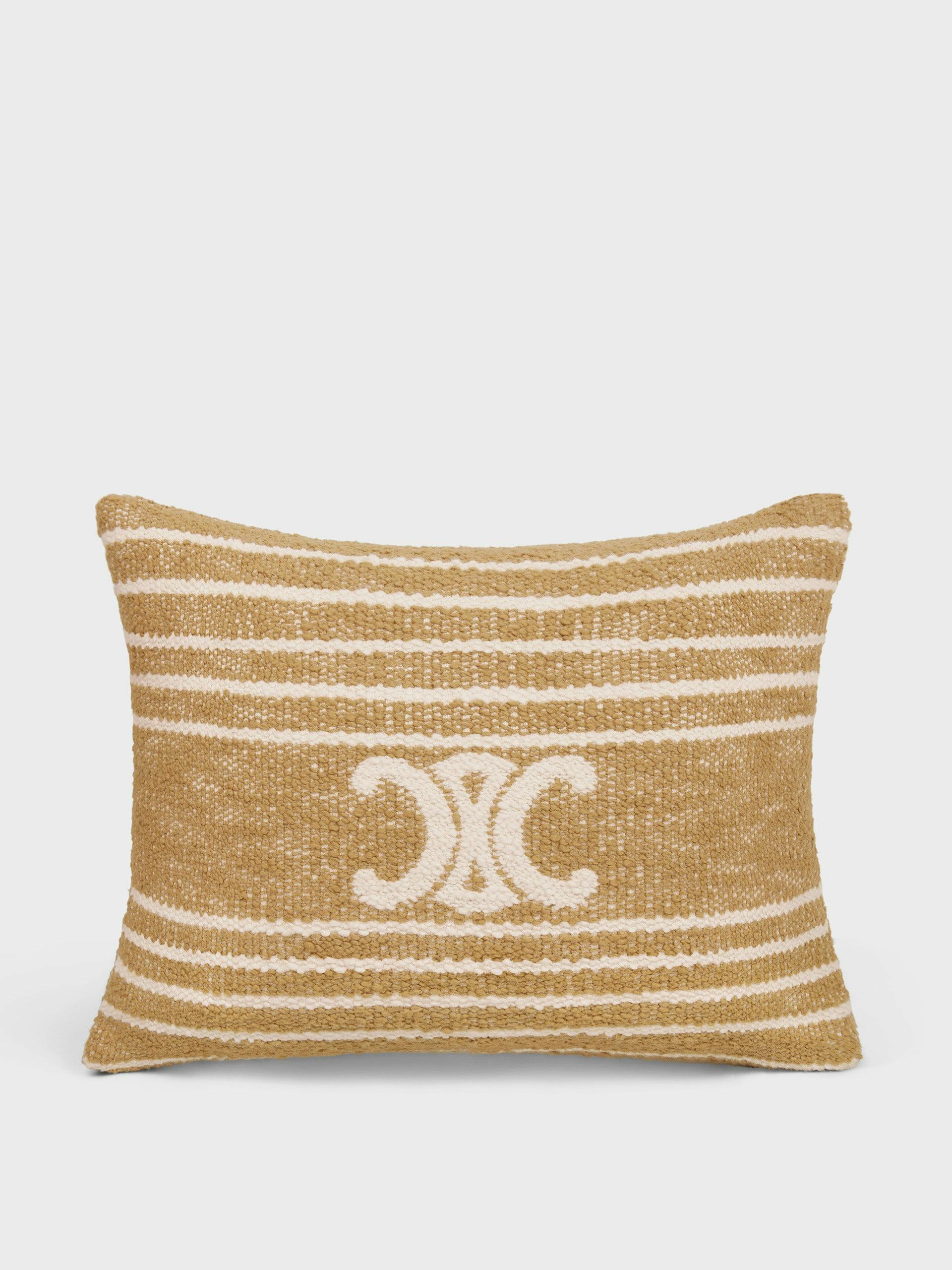 Triomphe beach cushion in striped cotton