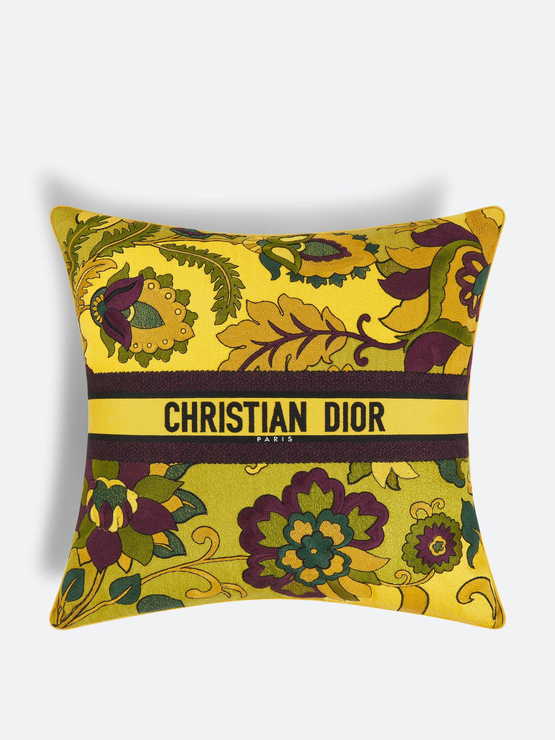 Yellow floral cushion