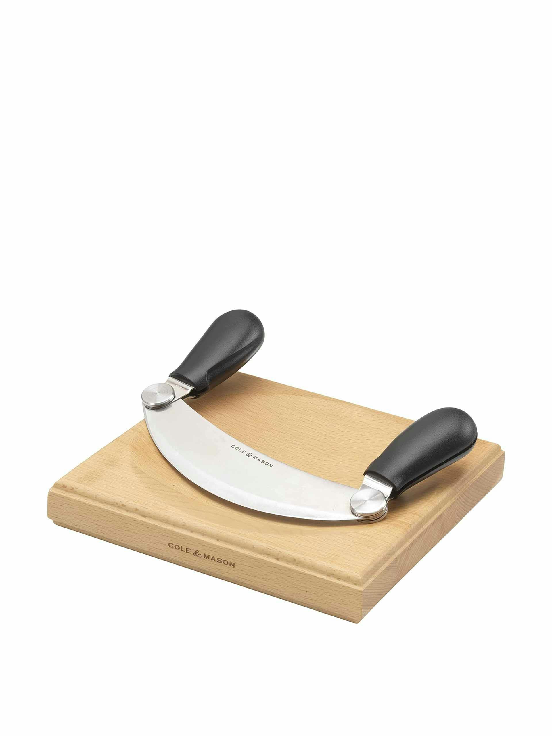 Woodhall mezzaluna hachoir & chopping board