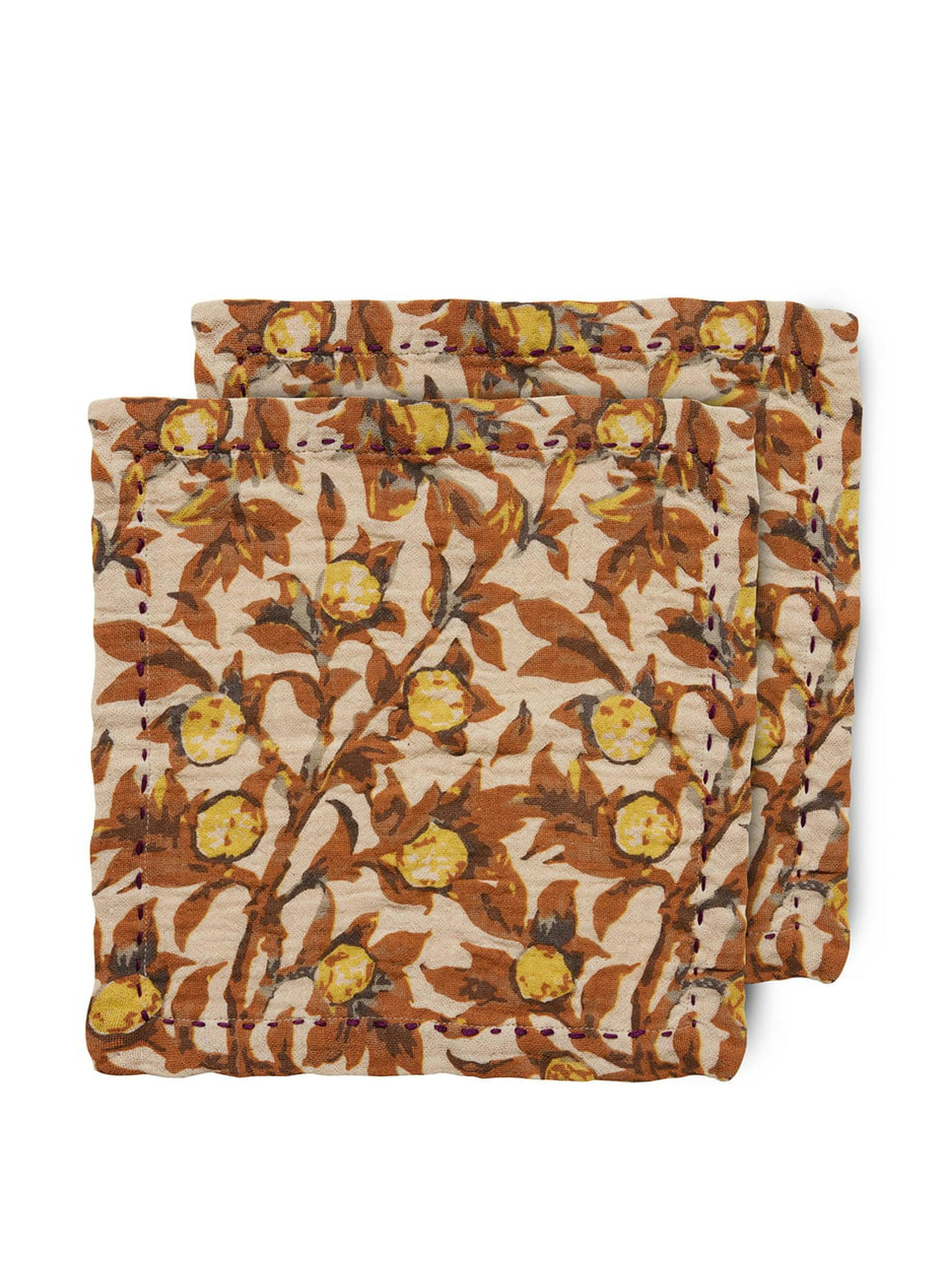 Mediterranean Tangerine cotton napkins (set of 2)