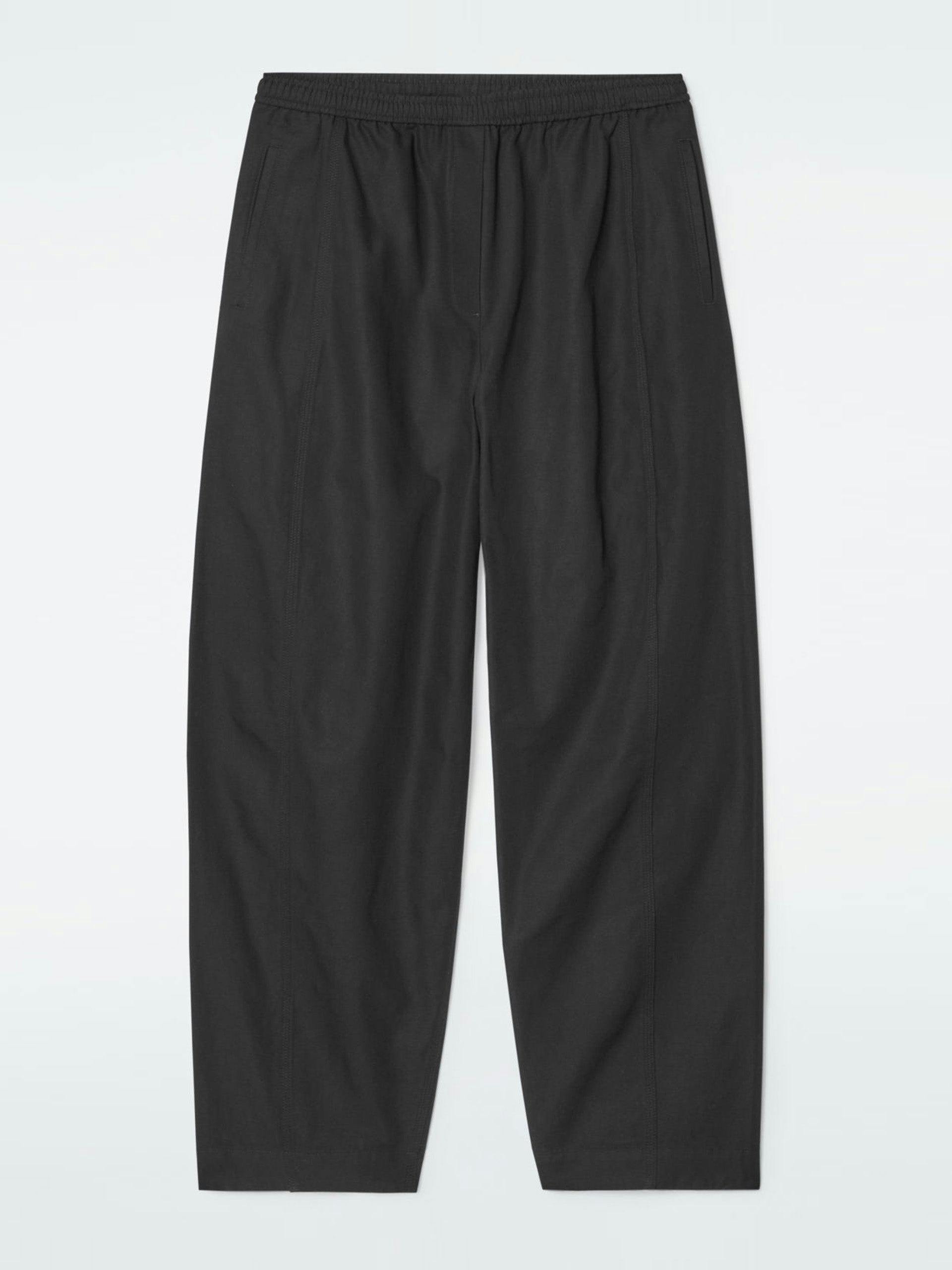 Barrel-leg cotton trousers