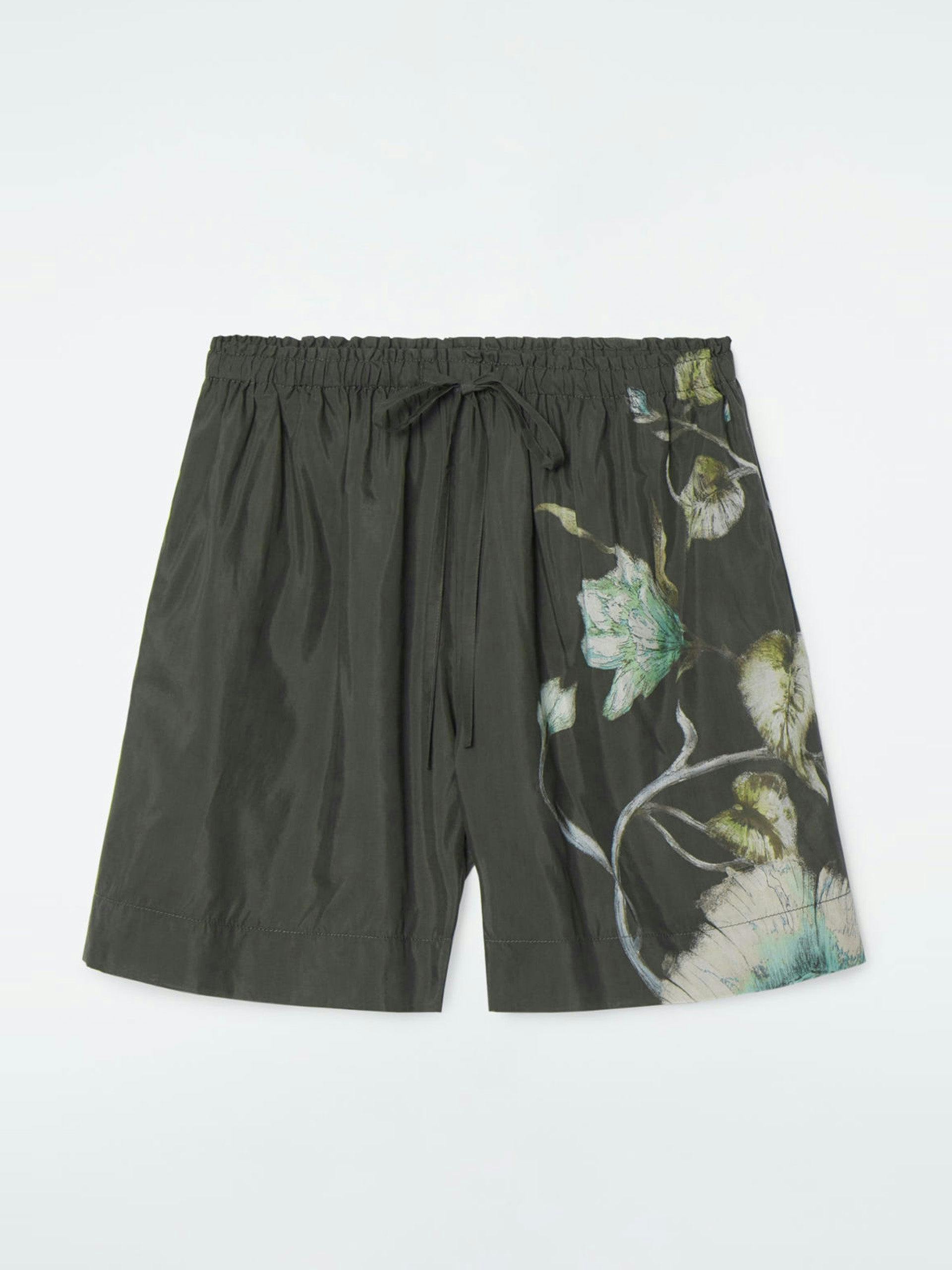 Floral drawstring shorts