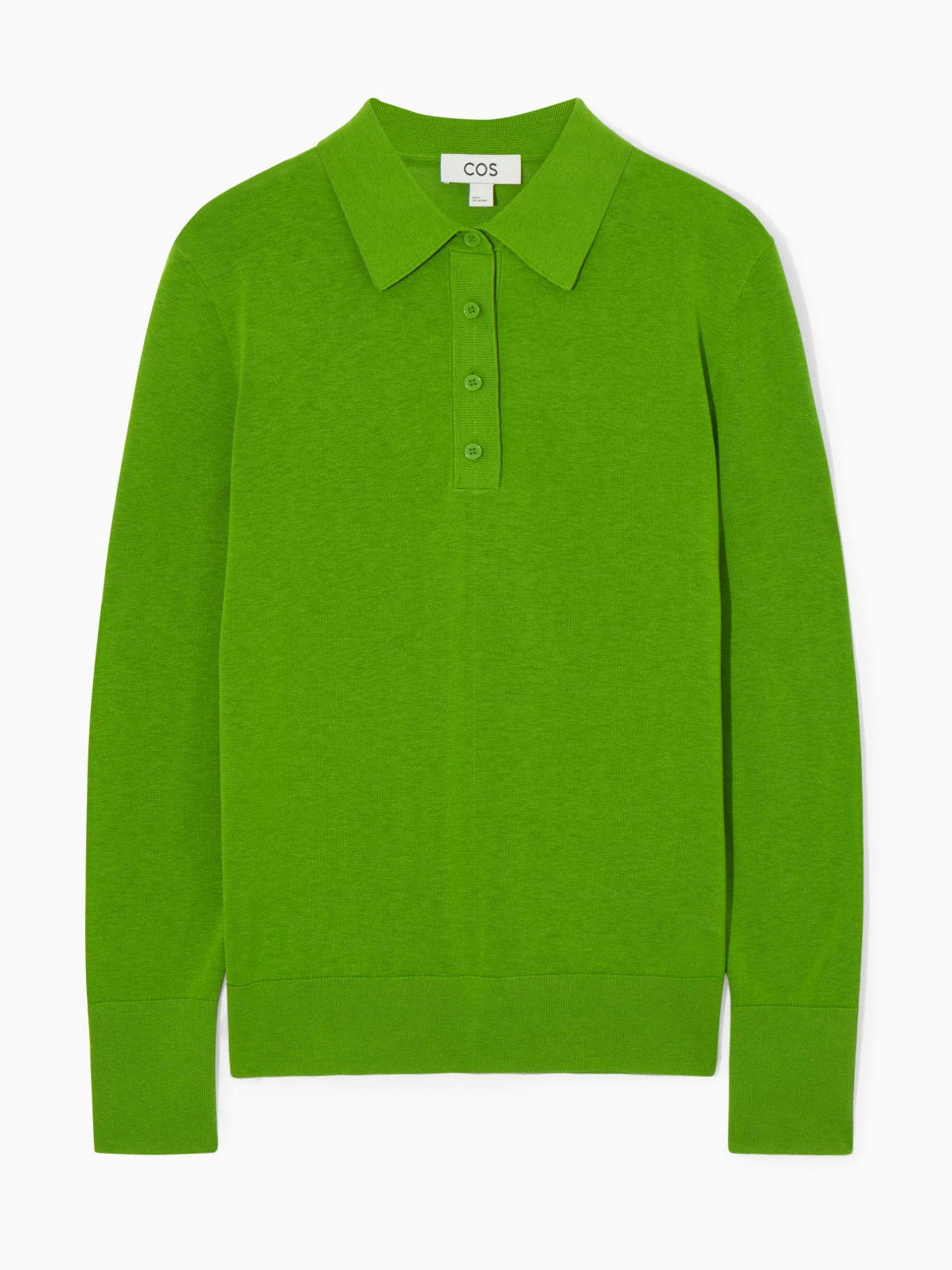 Green knitted silk-blend polo shirt