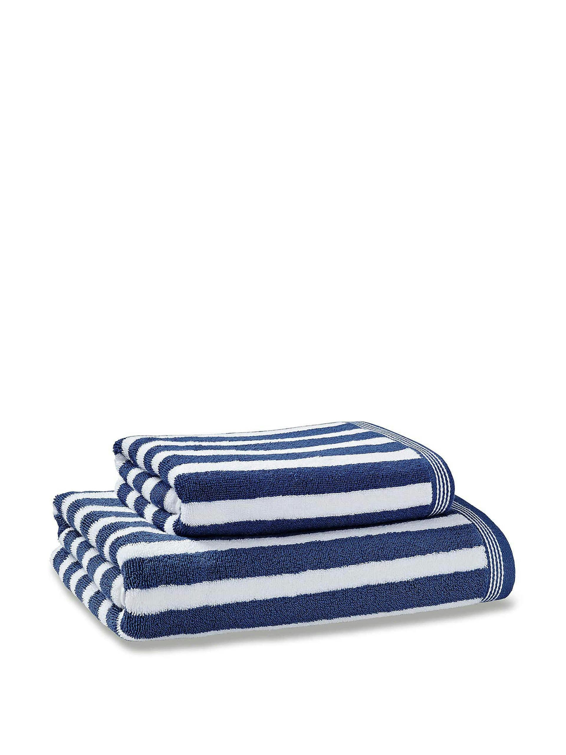 Nautical stripe navy towel