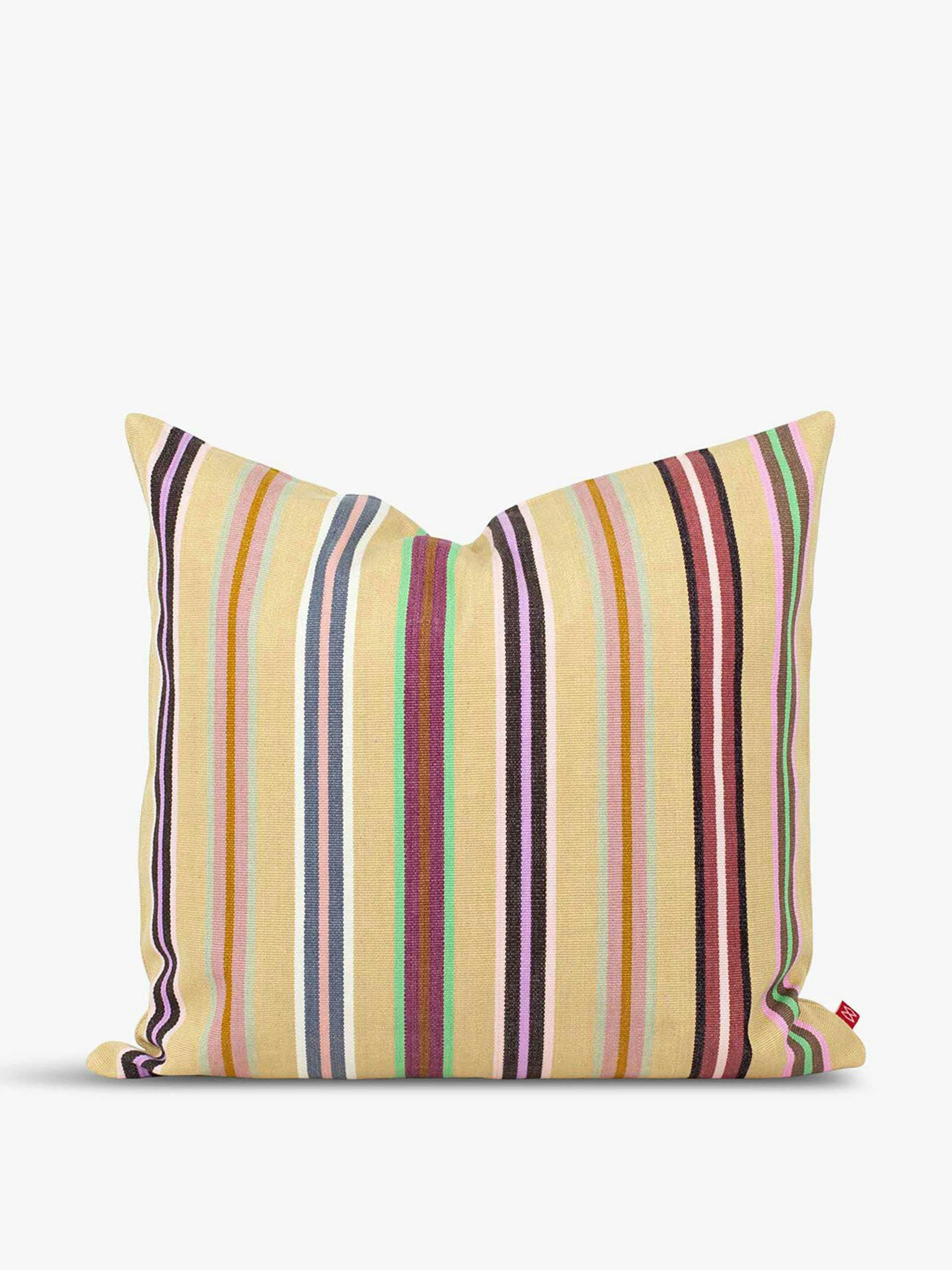 Yellow striped cushion