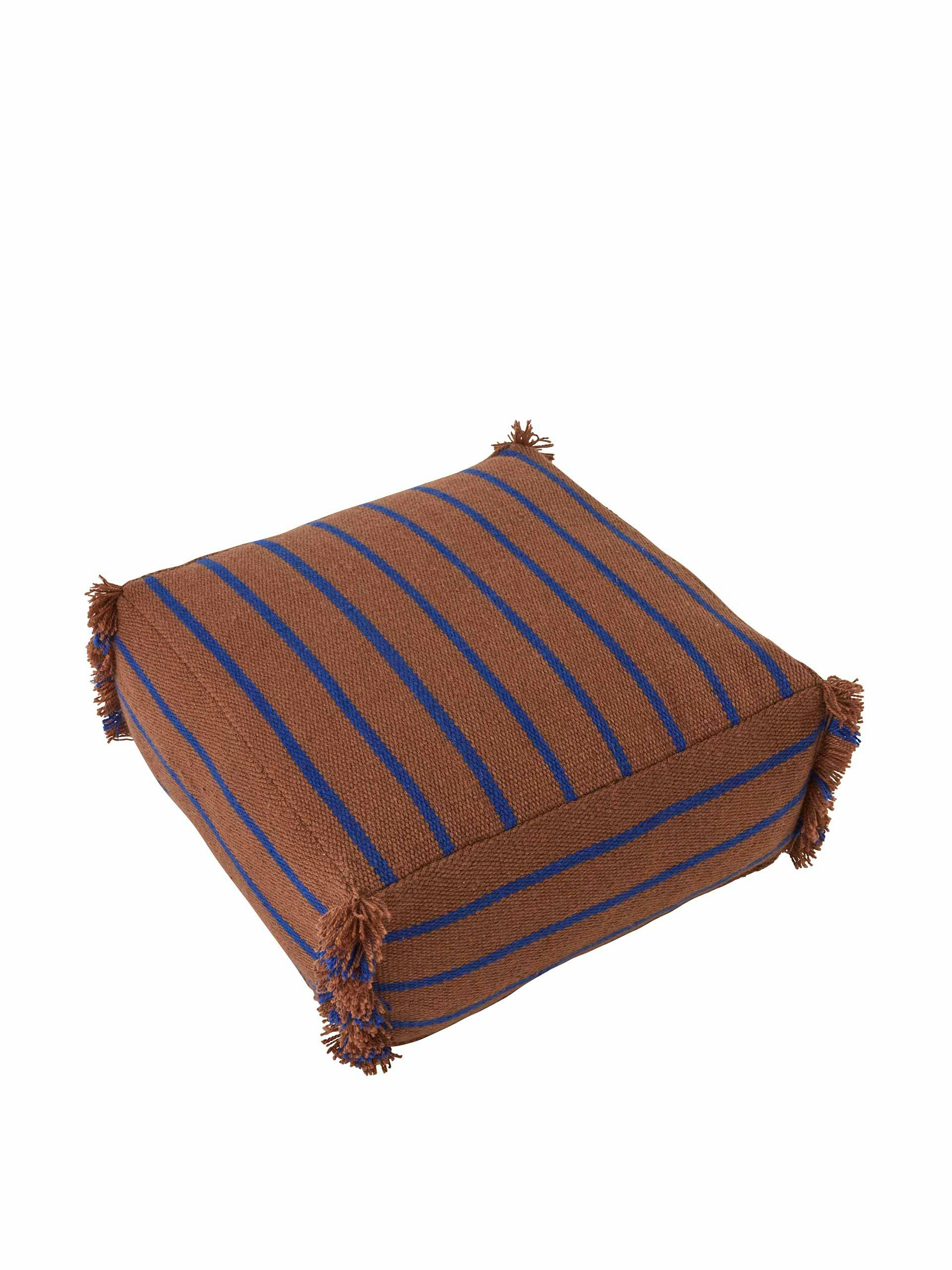 Lina recycled-fabric pouf in Choko