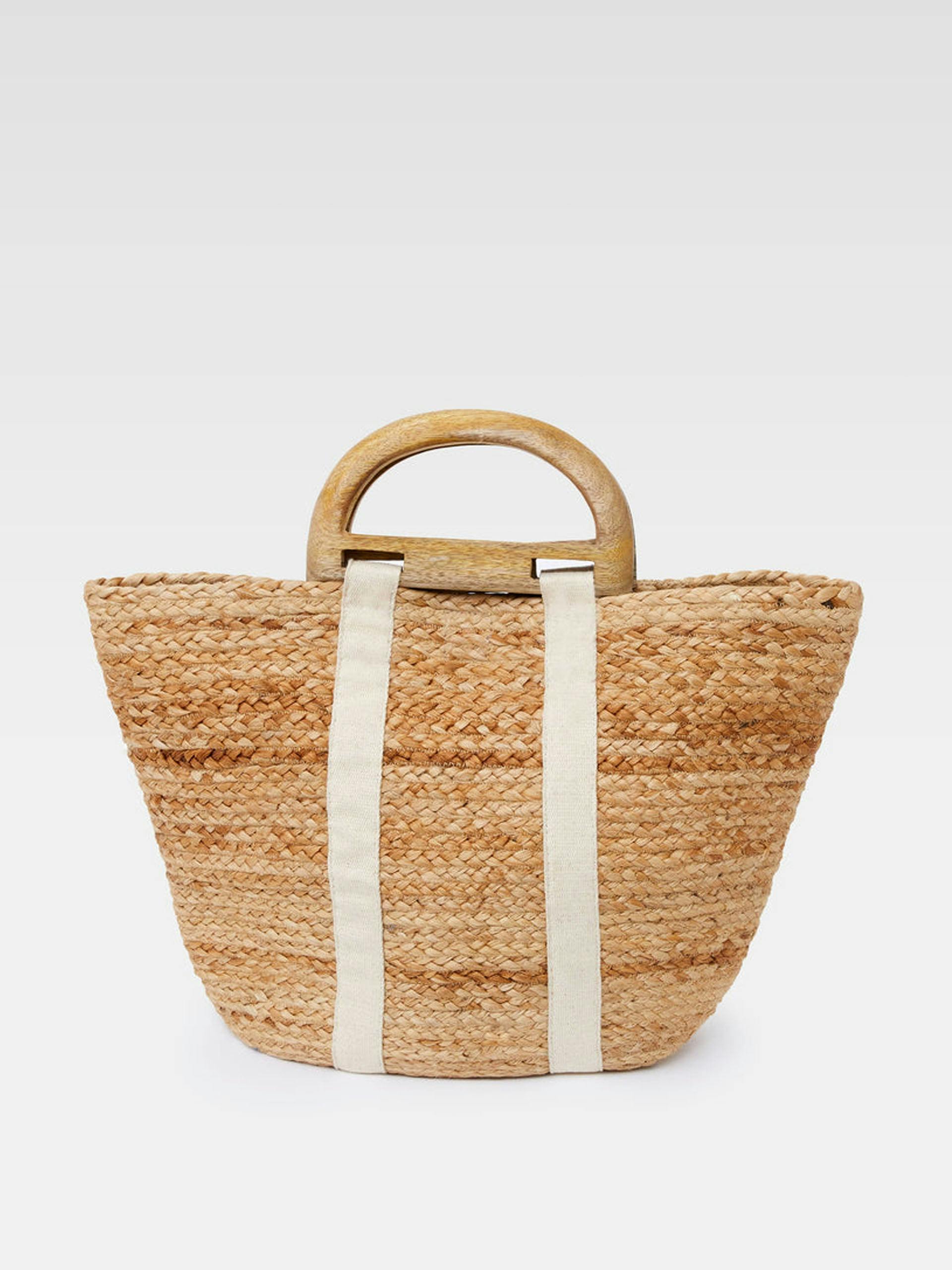 Raffia basket bag