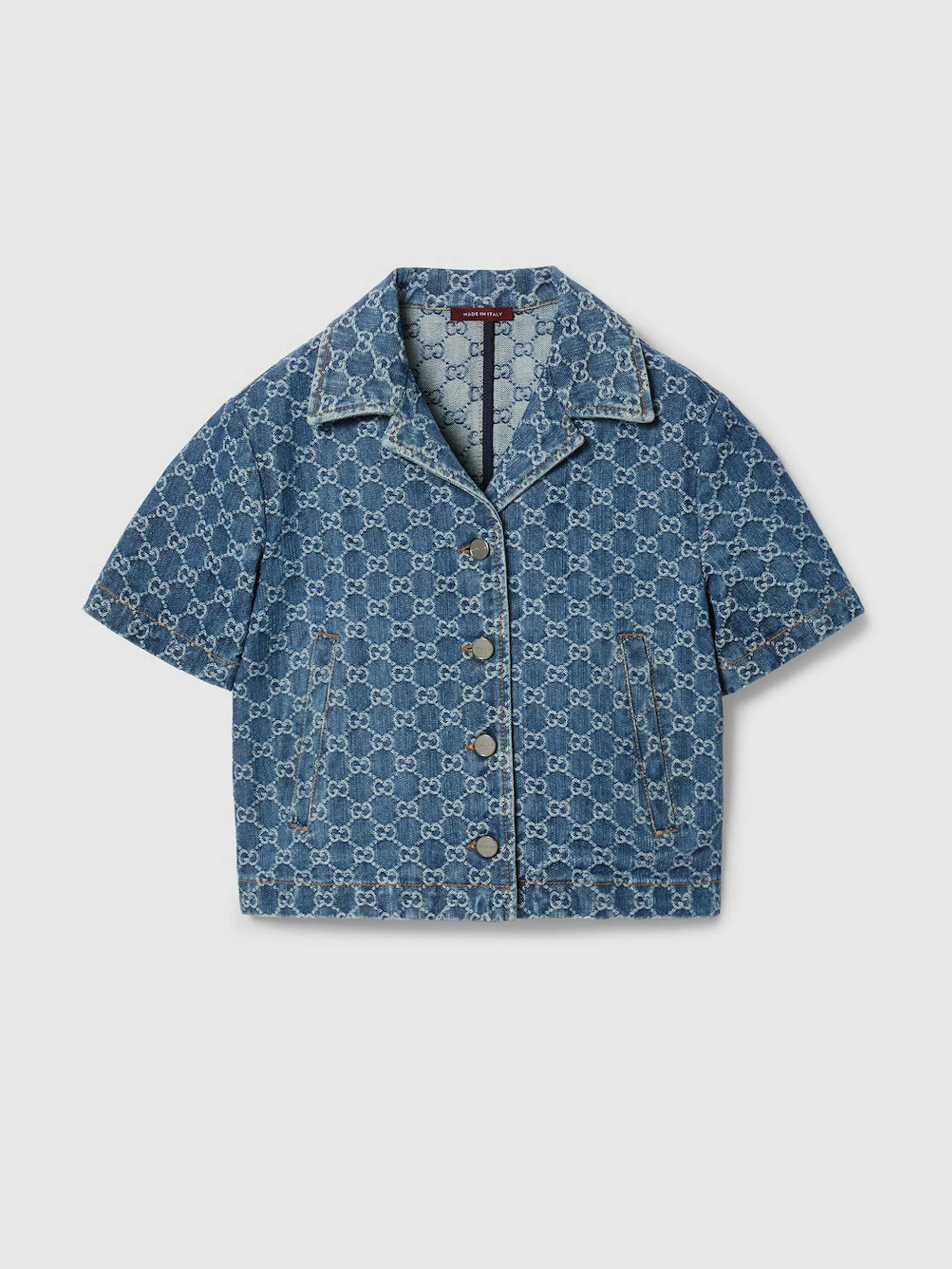 GG denim jacquard top