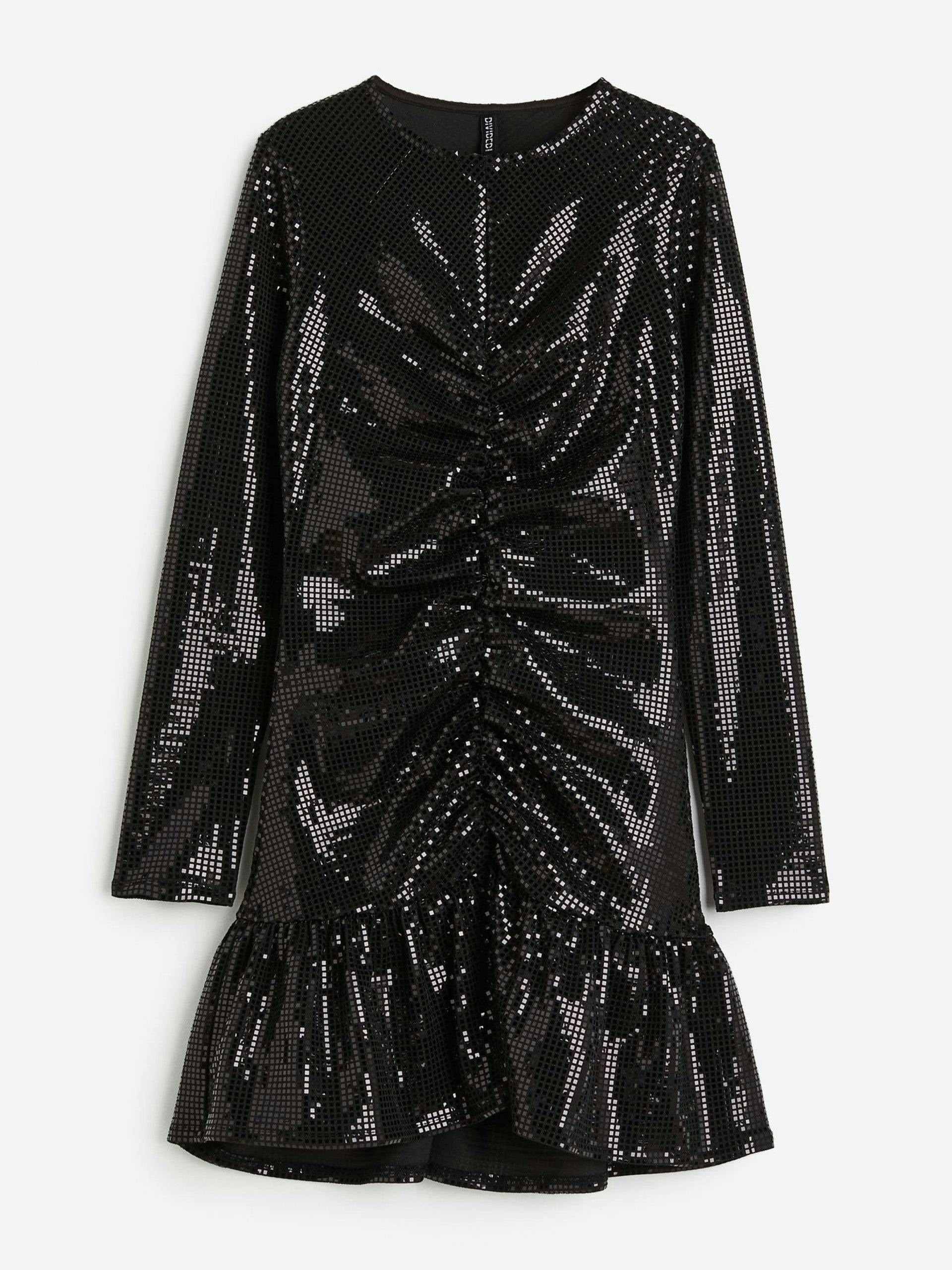 Sequined gathered dress