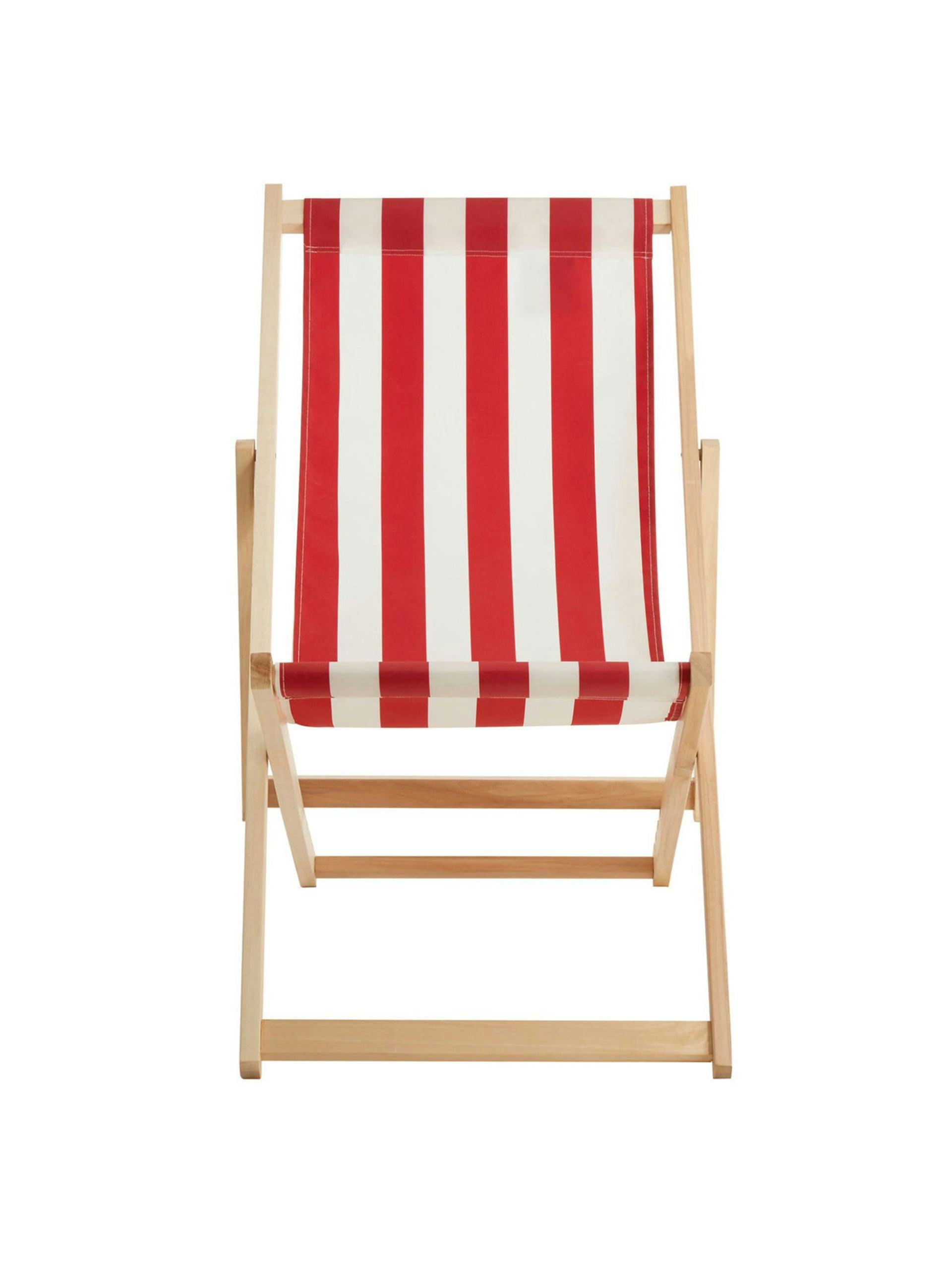 Red and white stripe deckchair
