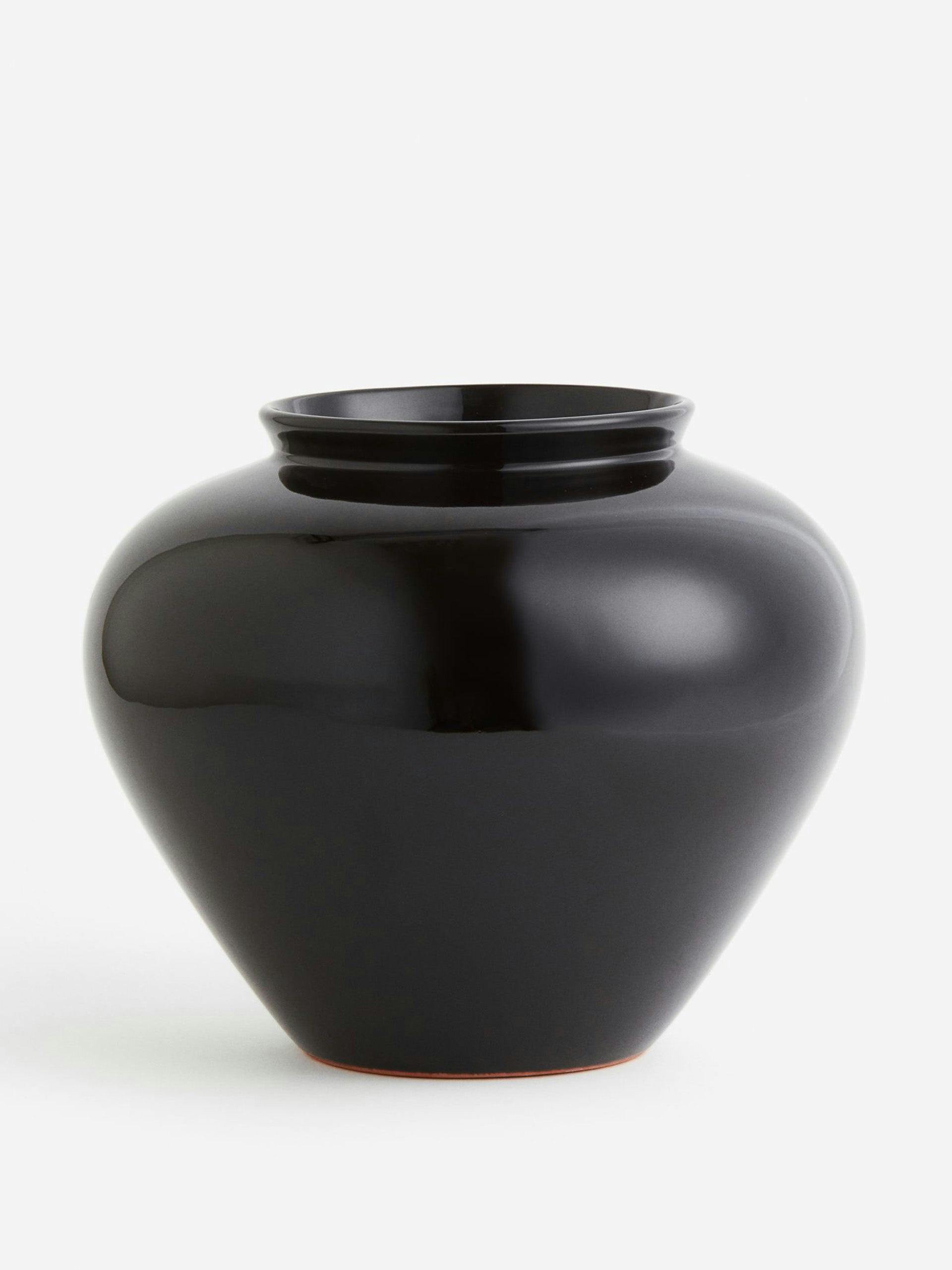 Terracotta black vase